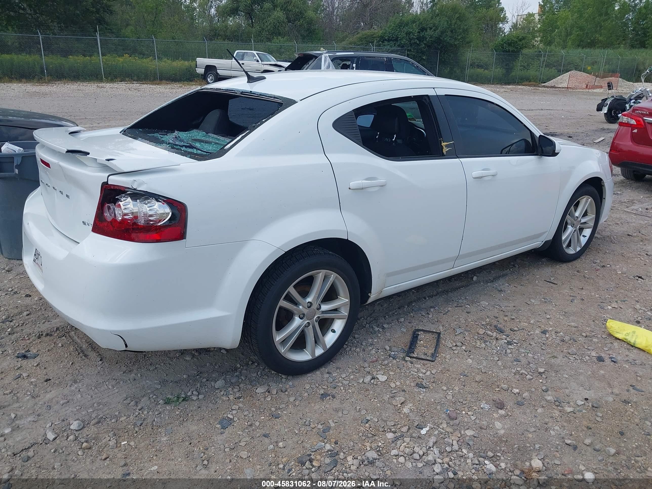 2013 Dodge Avenger Sxt Белый vin: 1C3CDZCB9DN548157