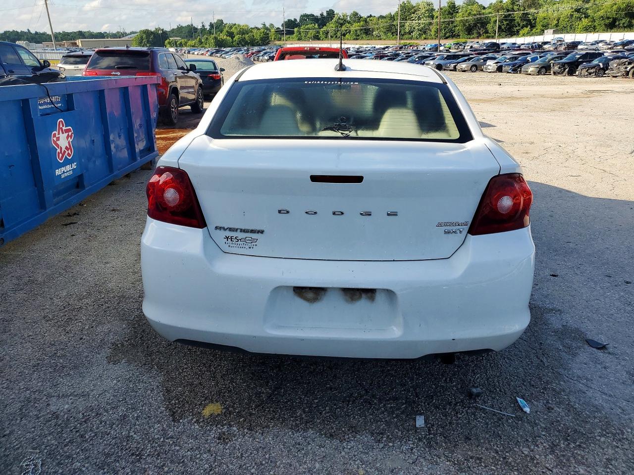 2013 Dodge Avenger Sxt Белый vin: 1C3CDZCB9DN589050