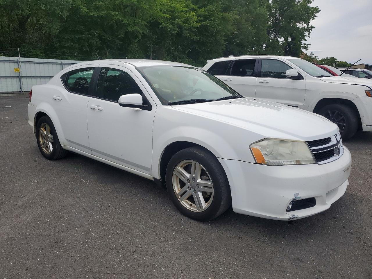 2013 Dodge Avenger Sxt White vin: 1C3CDZCB9DN626095