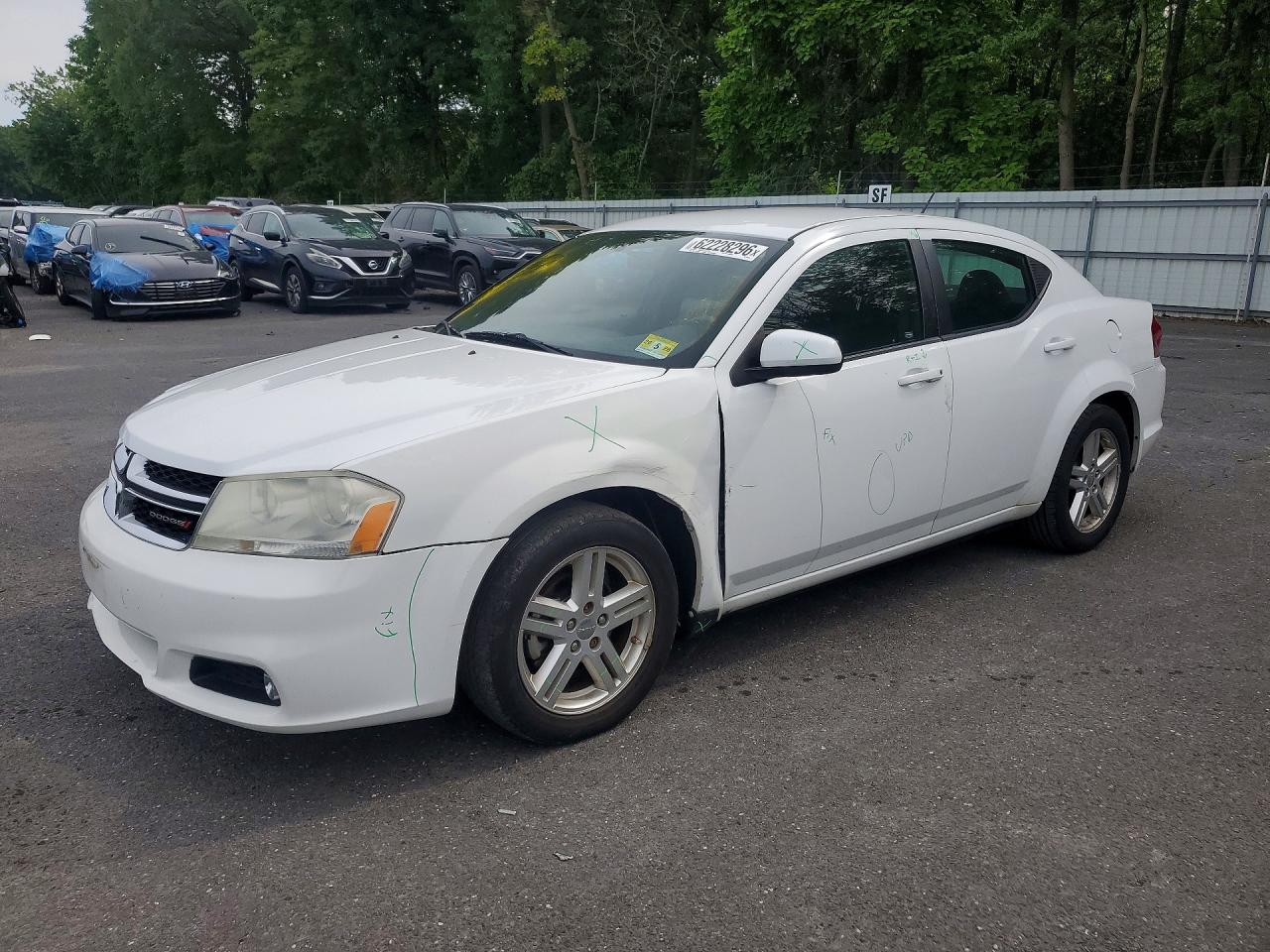 2013 Dodge Avenger Sxt Белый vin: 1C3CDZCB9DN626095