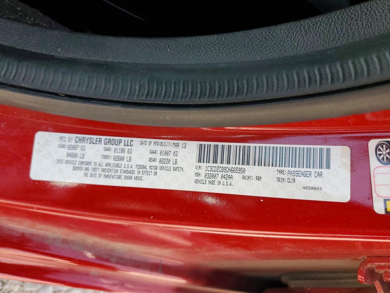 2013 Dodge Avenger Sxt Red vin: 1C3CDZCB9DN665950