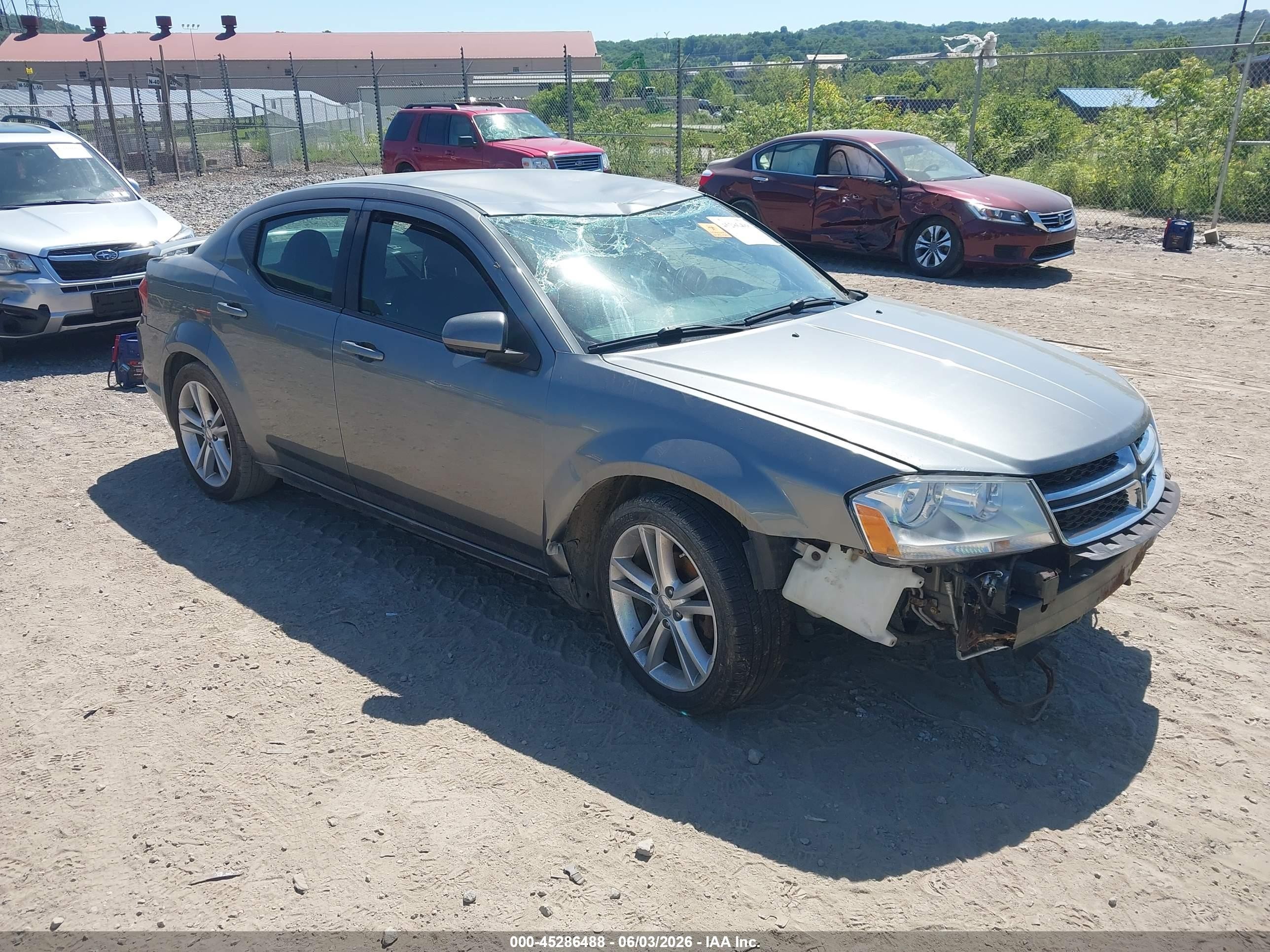2012 Dodge Avenger Sxt Gray vin: 1C3CDZCBXCN200043