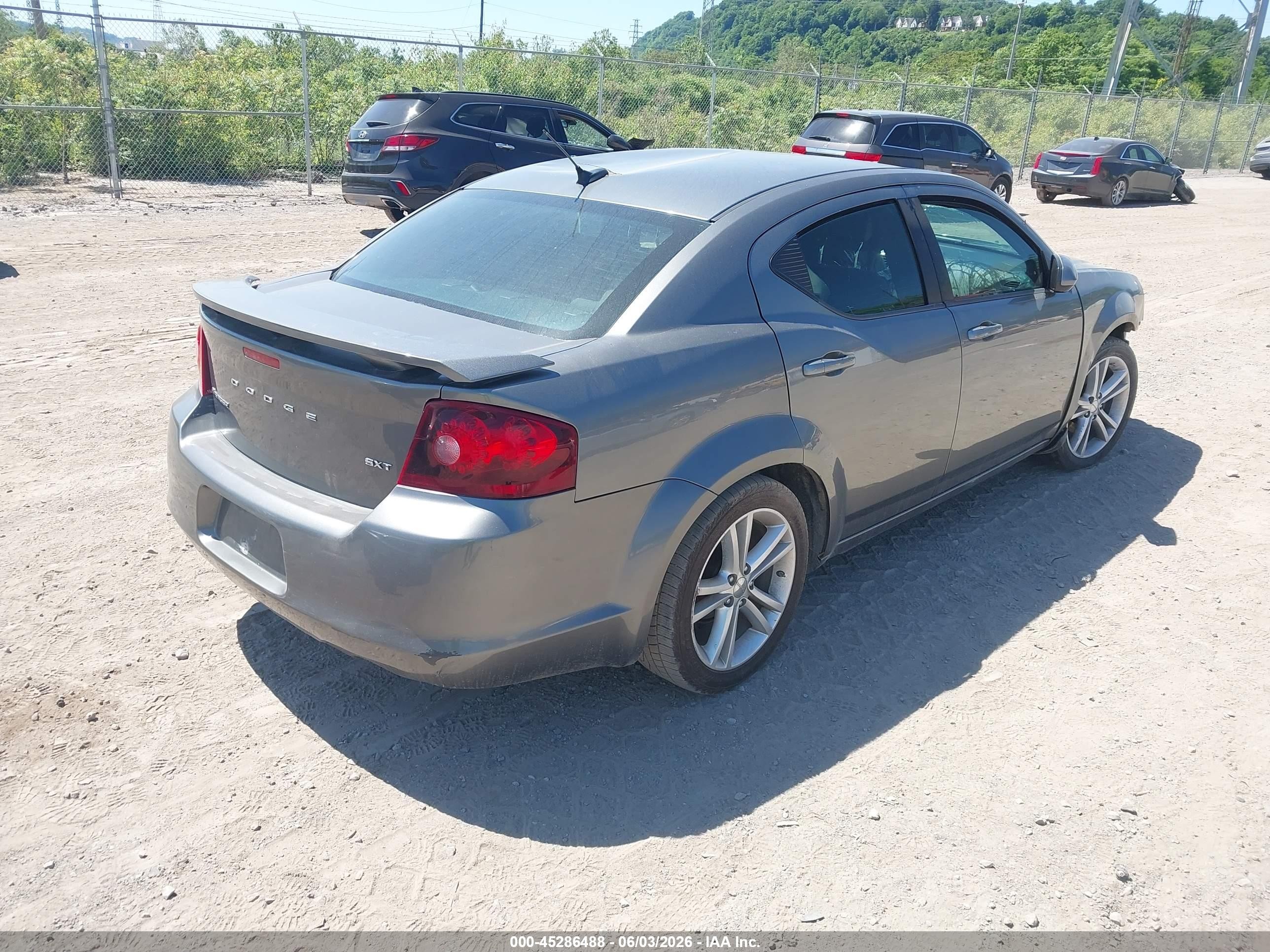2012 Dodge Avenger Sxt Gray vin: 1C3CDZCBXCN200043