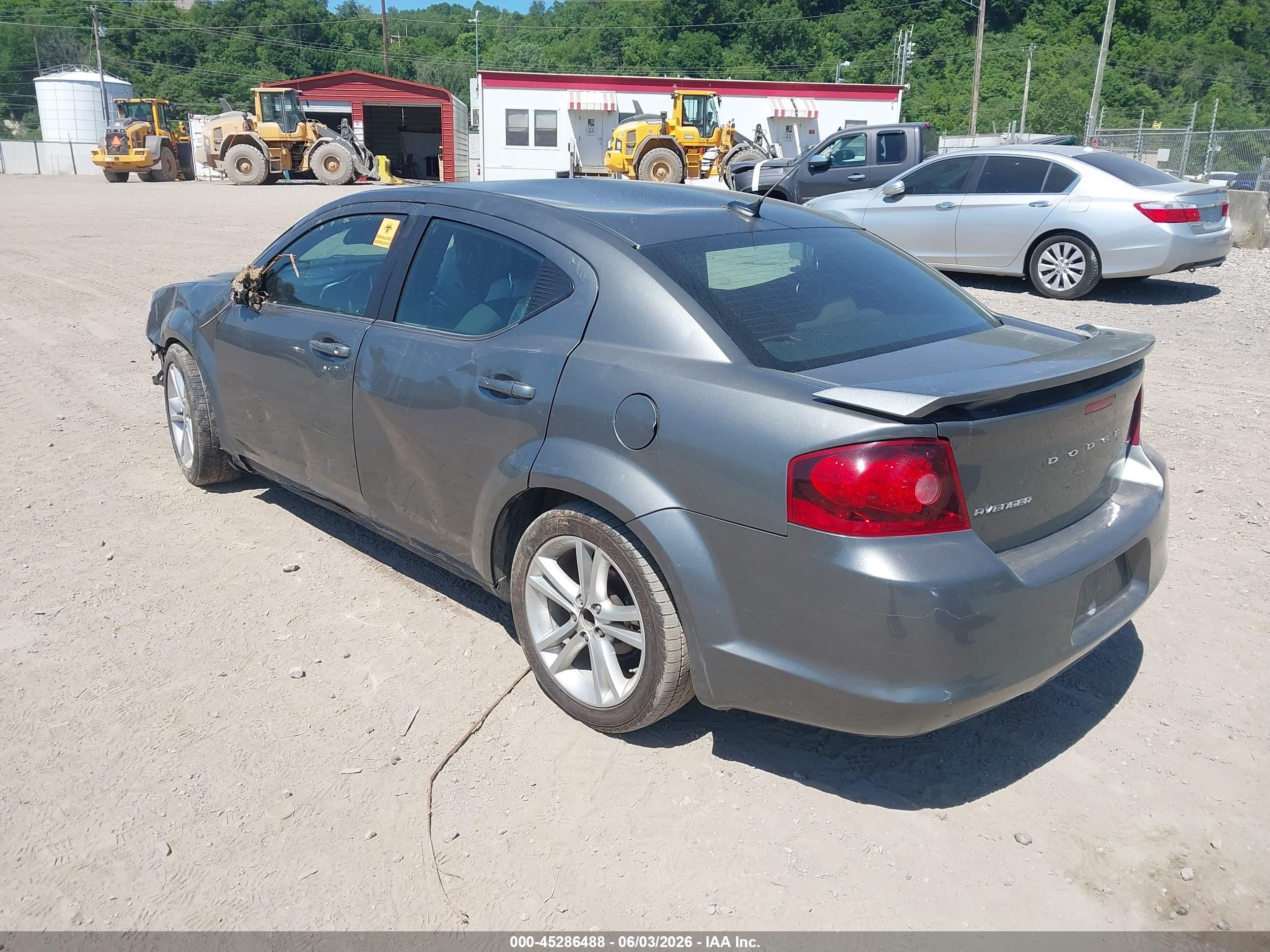 2012 Dodge Avenger Sxt Gray vin: 1C3CDZCBXCN200043