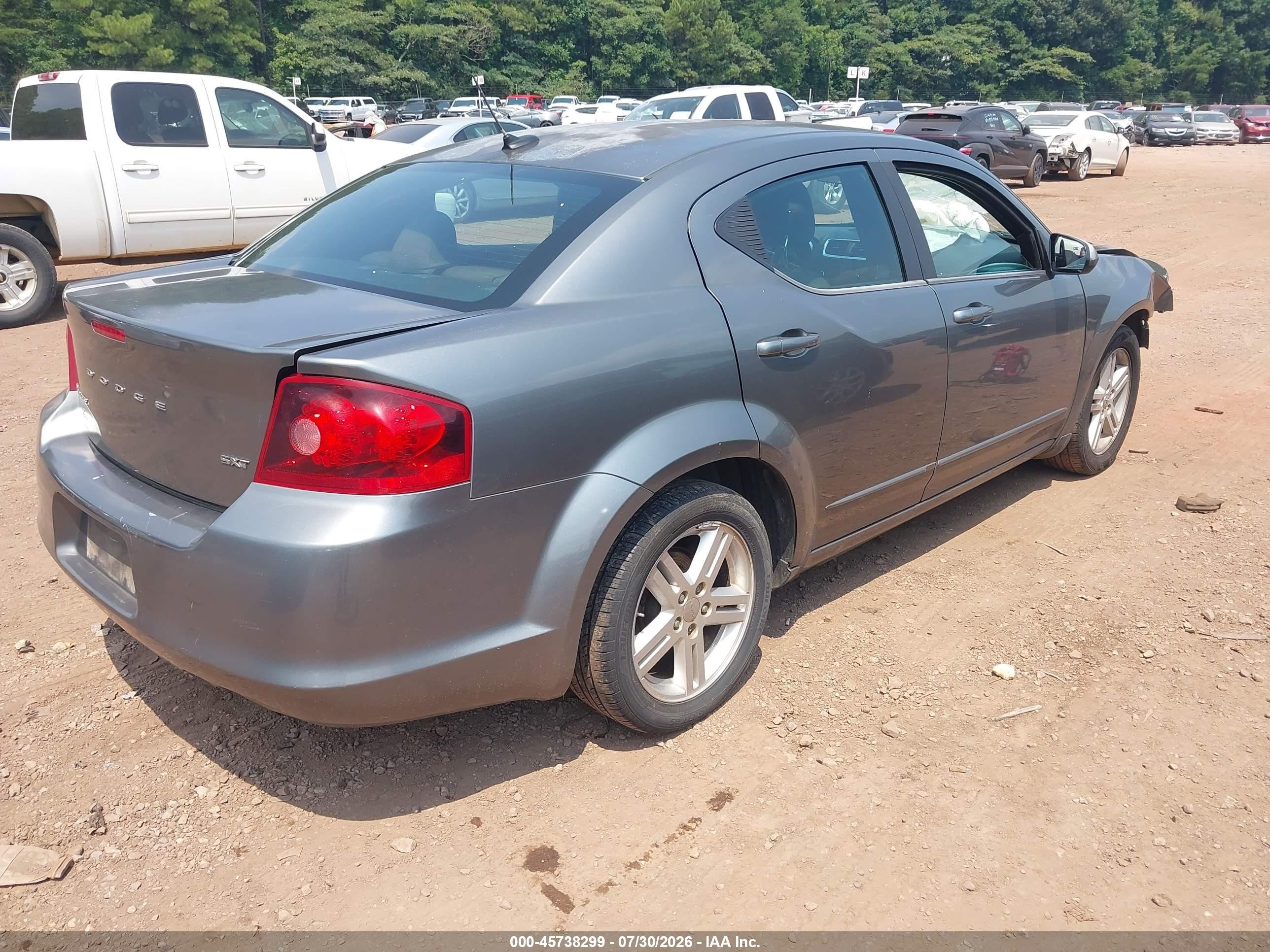 2013 Dodge Avenger Sxt Gray vin: 1C3CDZCBXDN590840