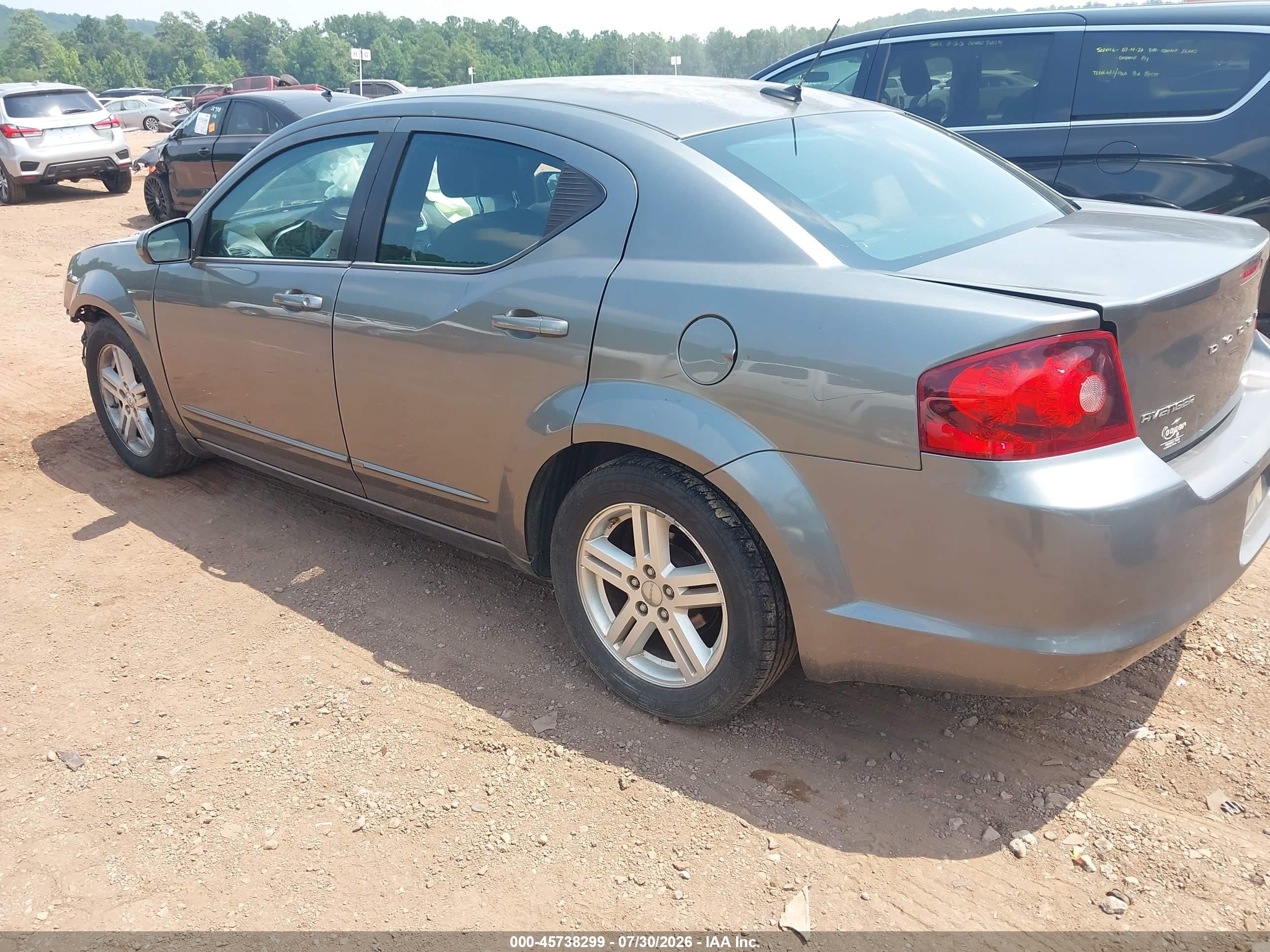 2013 Dodge Avenger Sxt Gray vin: 1C3CDZCBXDN590840