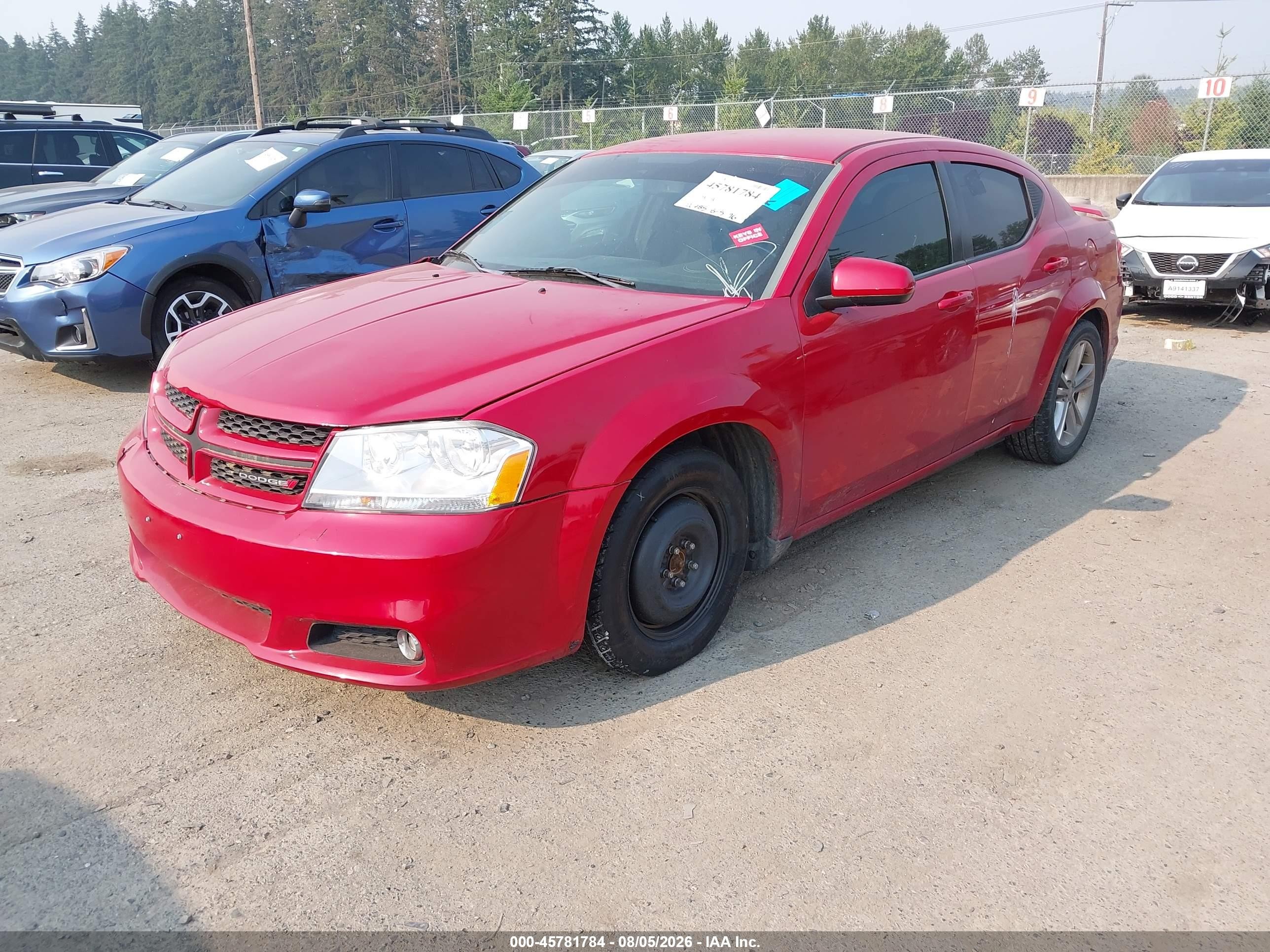 2014 Dodge Avenger Sxt Red vin: 1C3CDZCG1EN176259