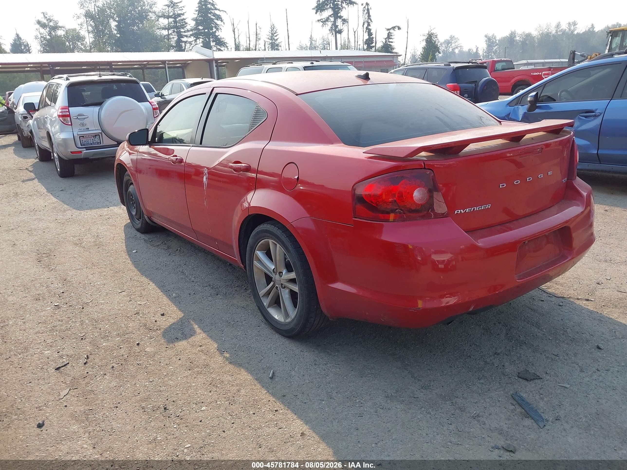 2014 Dodge Avenger Sxt Red vin: 1C3CDZCG1EN176259