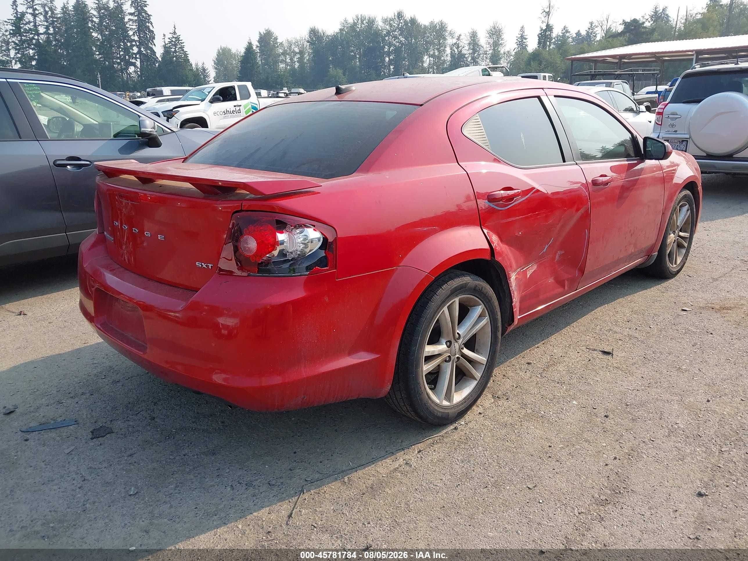 2014 Dodge Avenger Sxt Red vin: 1C3CDZCG1EN176259