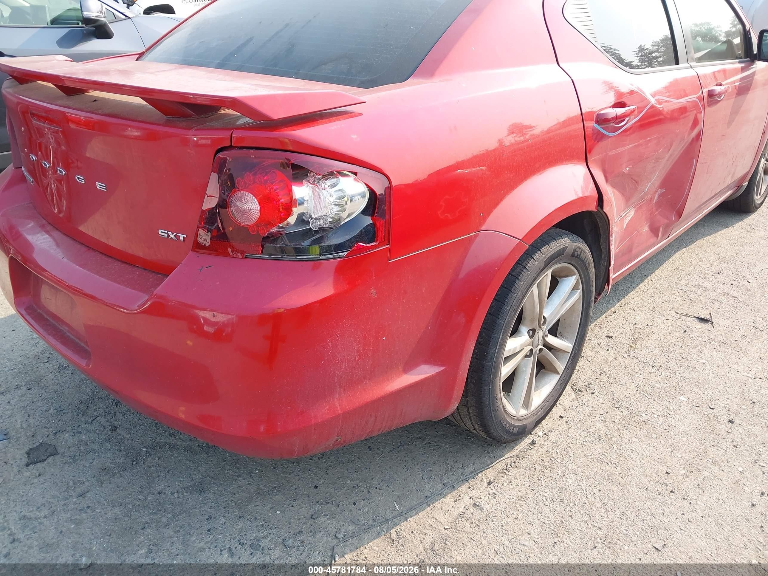 2014 Dodge Avenger Sxt Red vin: 1C3CDZCG1EN176259