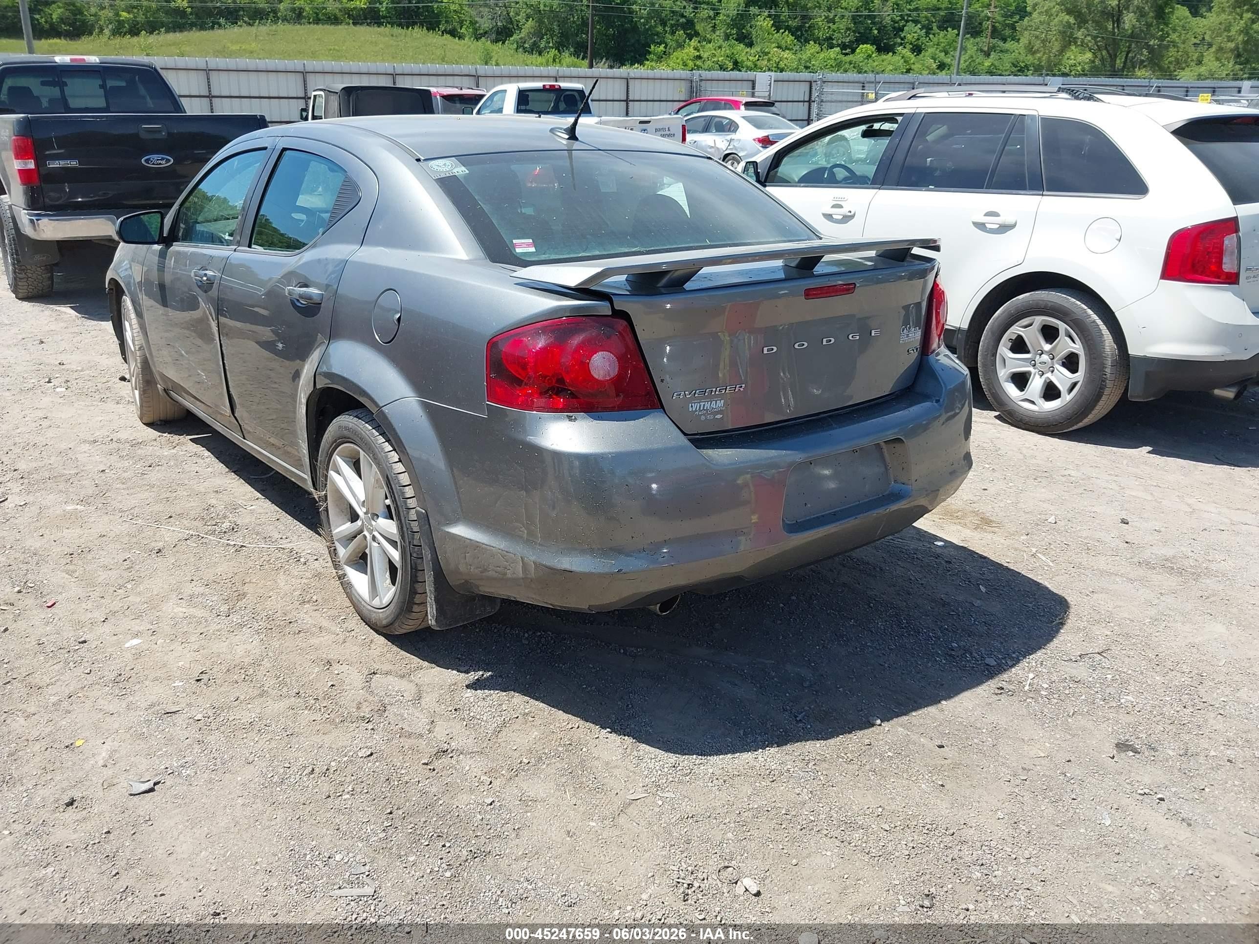 2013 Dodge Avenger Sxt Gray vin: 1C3CDZCG3DN751265