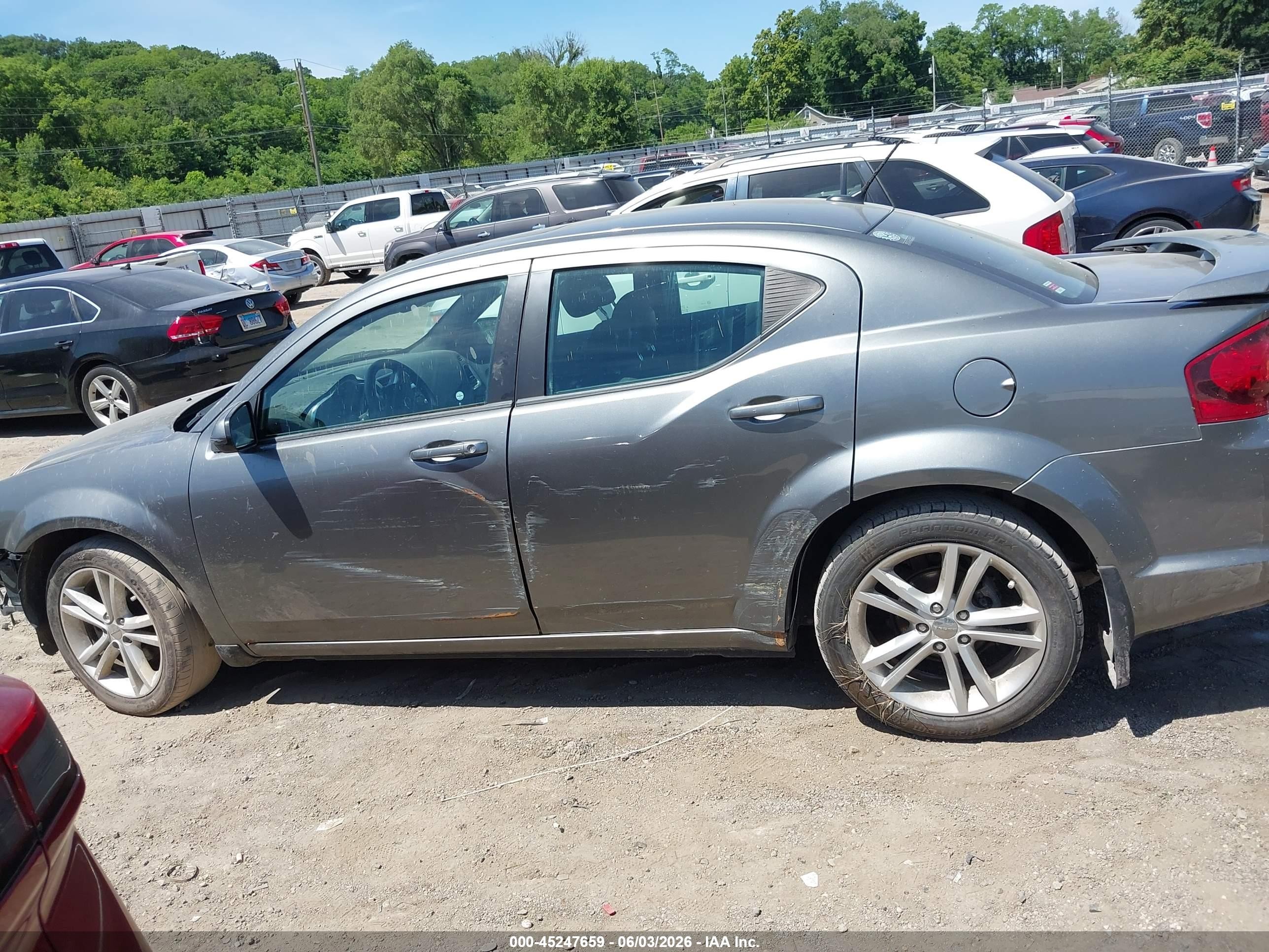 2013 Dodge Avenger Sxt Gray vin: 1C3CDZCG3DN751265