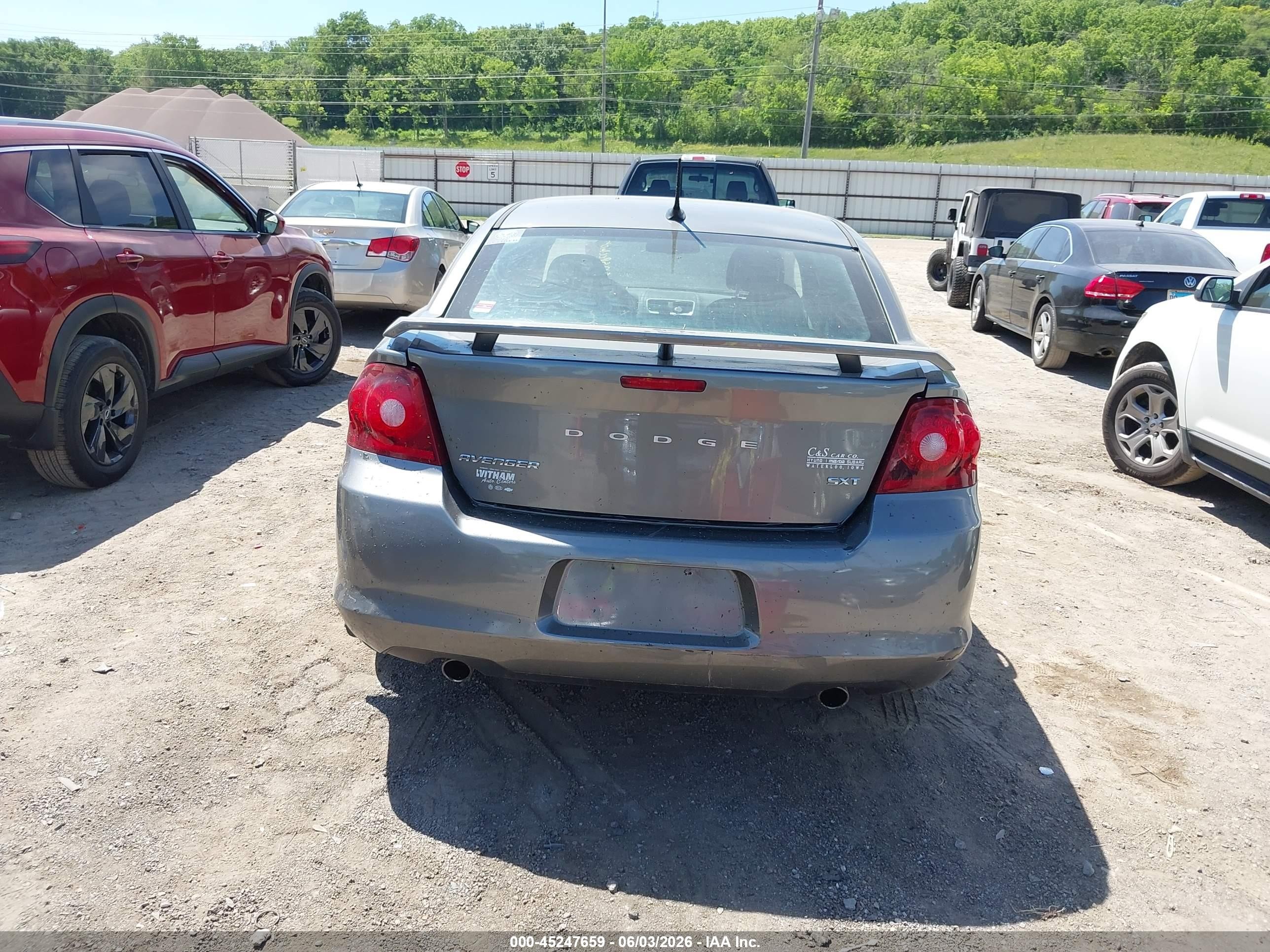 2013 Dodge Avenger Sxt Gray vin: 1C3CDZCG3DN751265