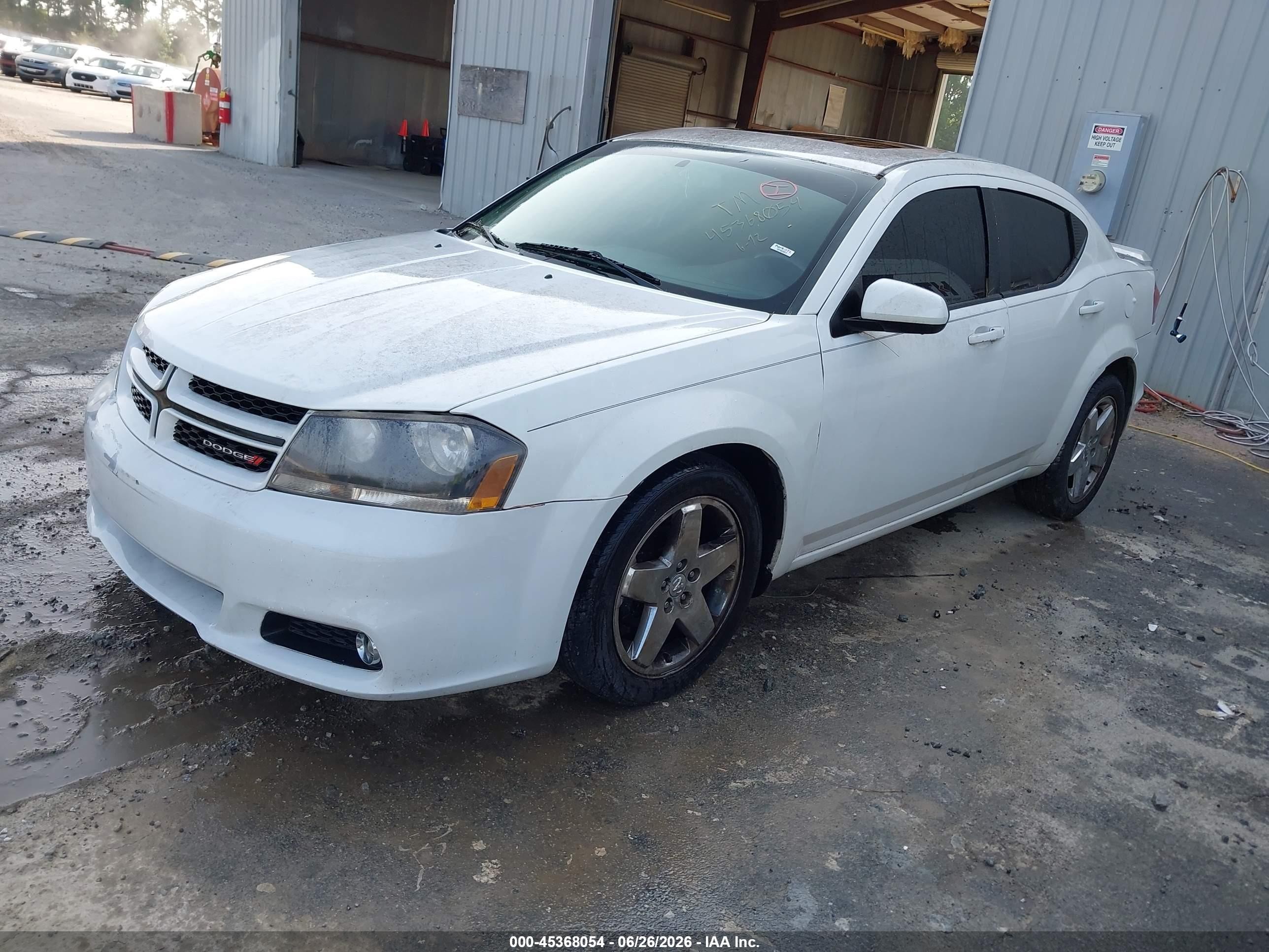 2013 Dodge Avenger Sxt White vin: 1C3CDZCG5DN531643