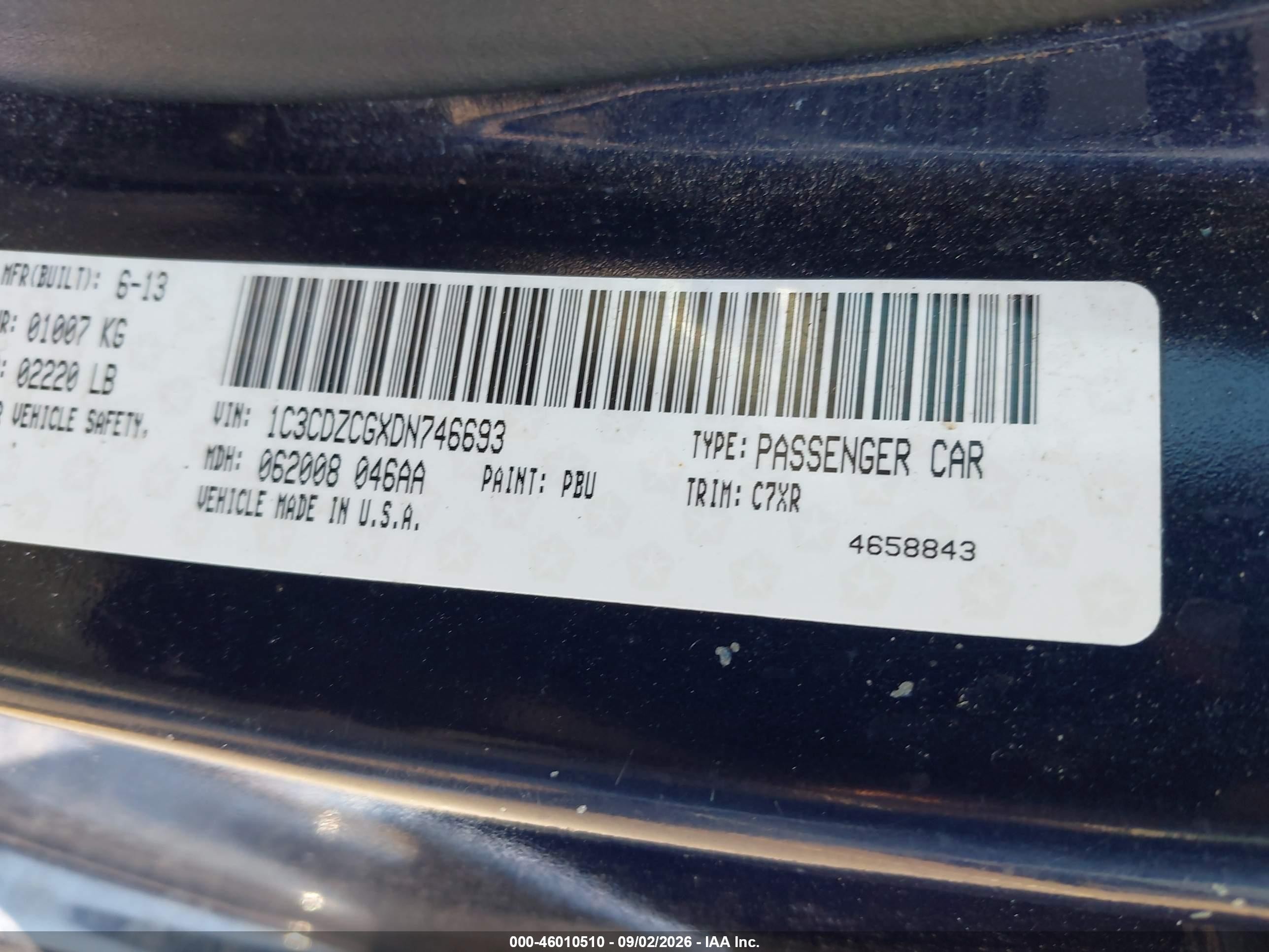 2013 Dodge Avenger Sxt Blue vin: 1C3CDZCGXDN746693