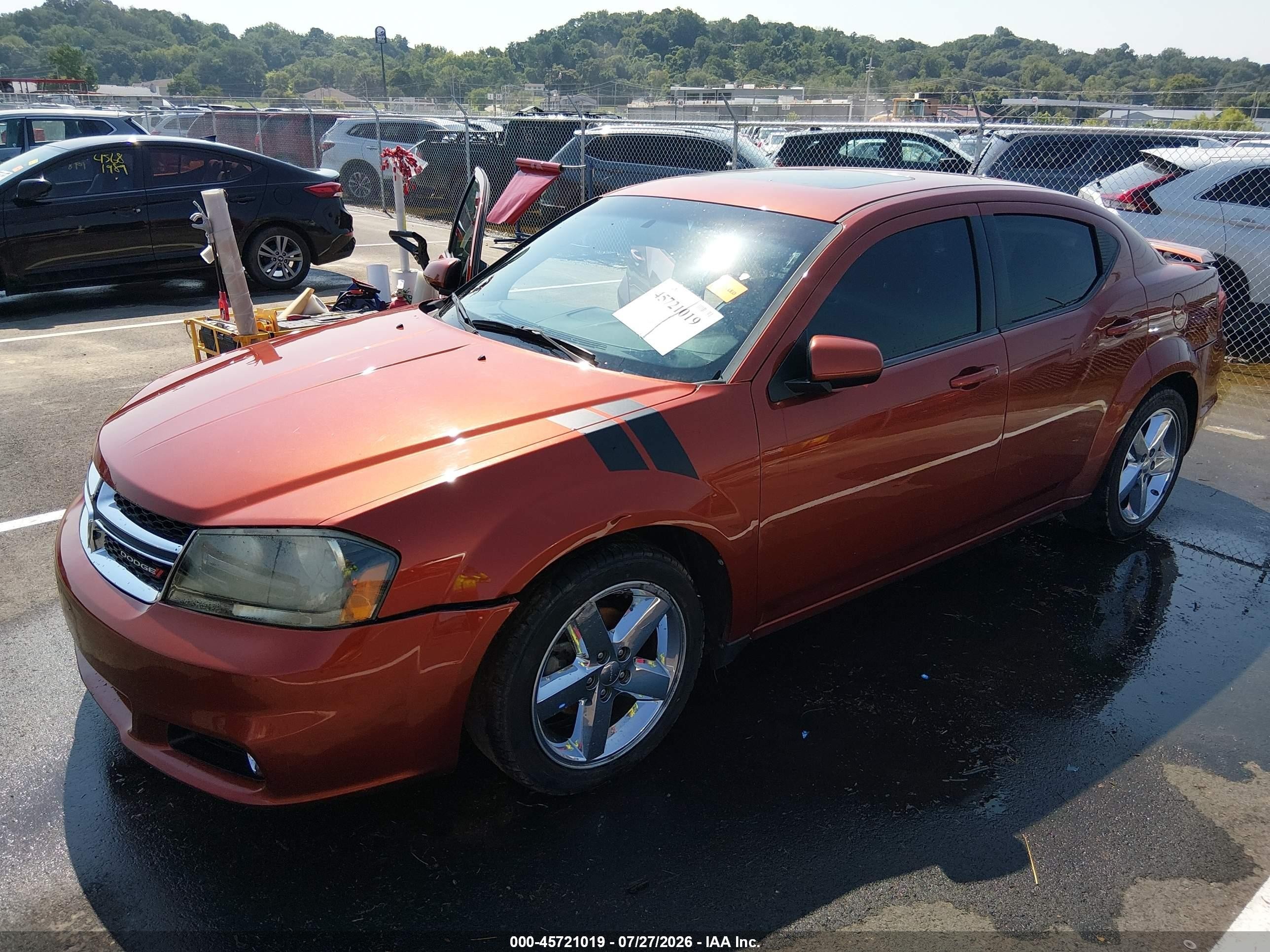 2012 Dodge Avenger Sxt Plus Orange vin: 1C3CDZEG0CN207365