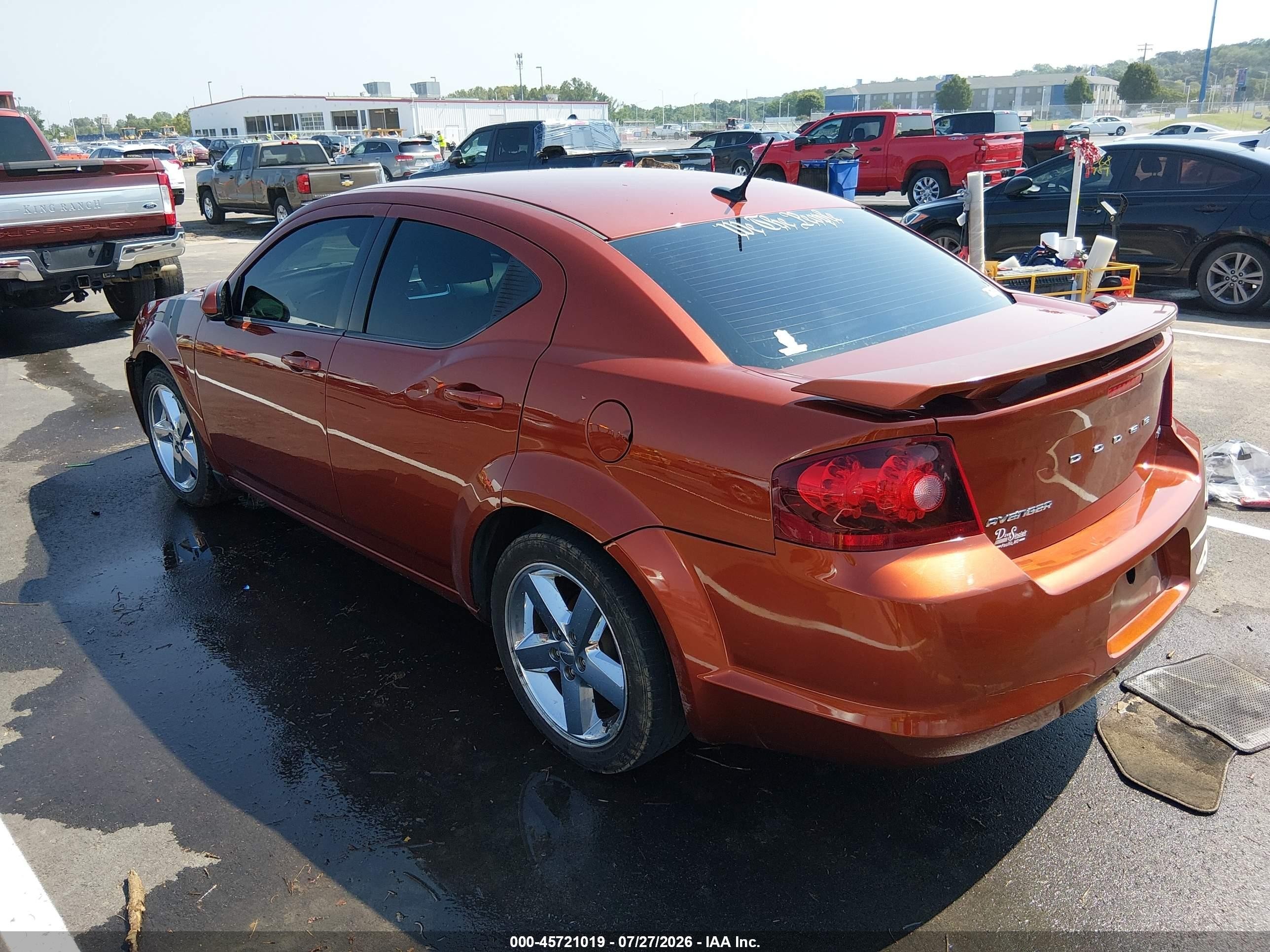 2012 Dodge Avenger Sxt Plus Orange vin: 1C3CDZEG0CN207365