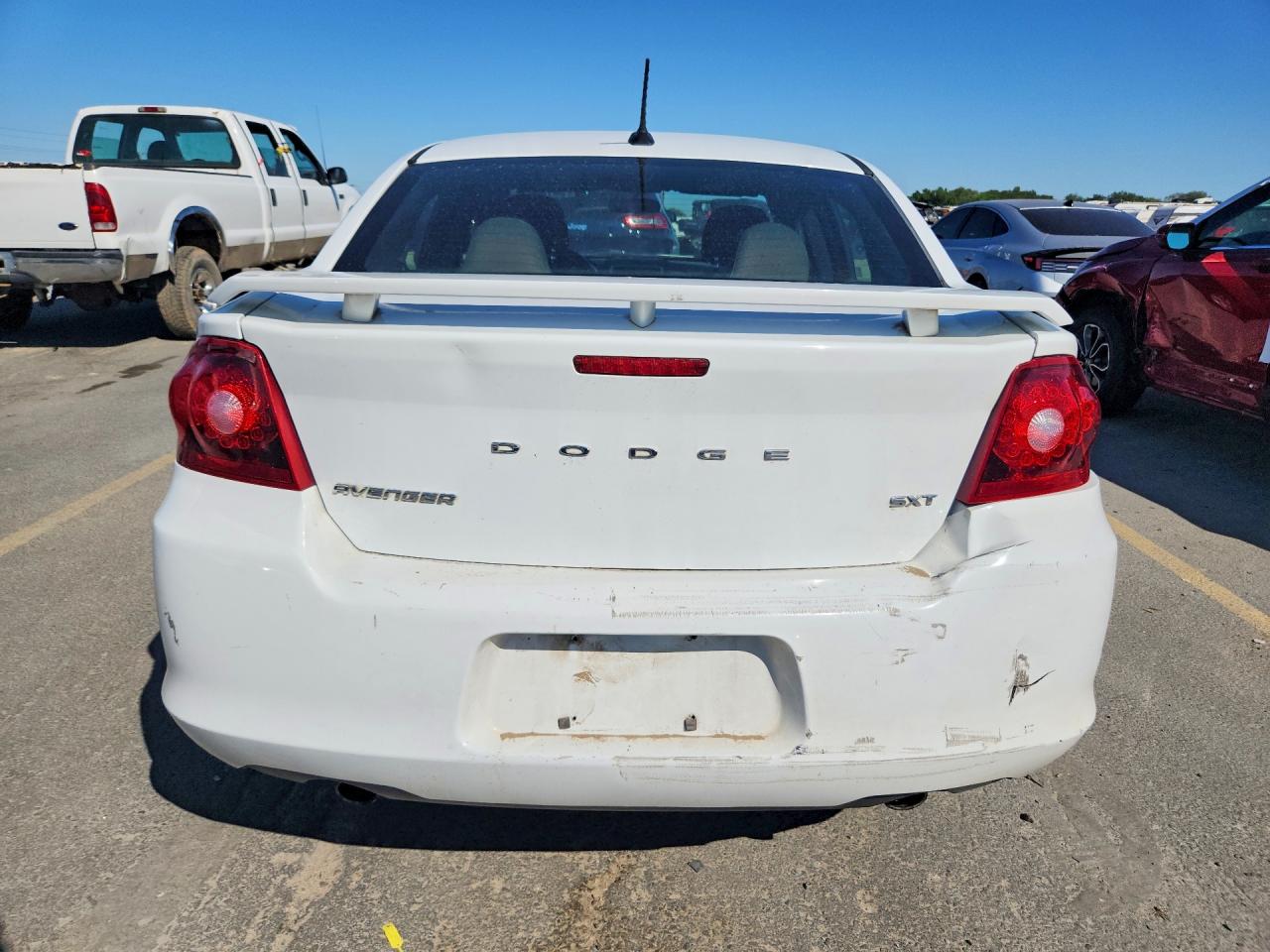 2012 Dodge Avenger Sxt White vin: 1C3CDZEG4CN228056