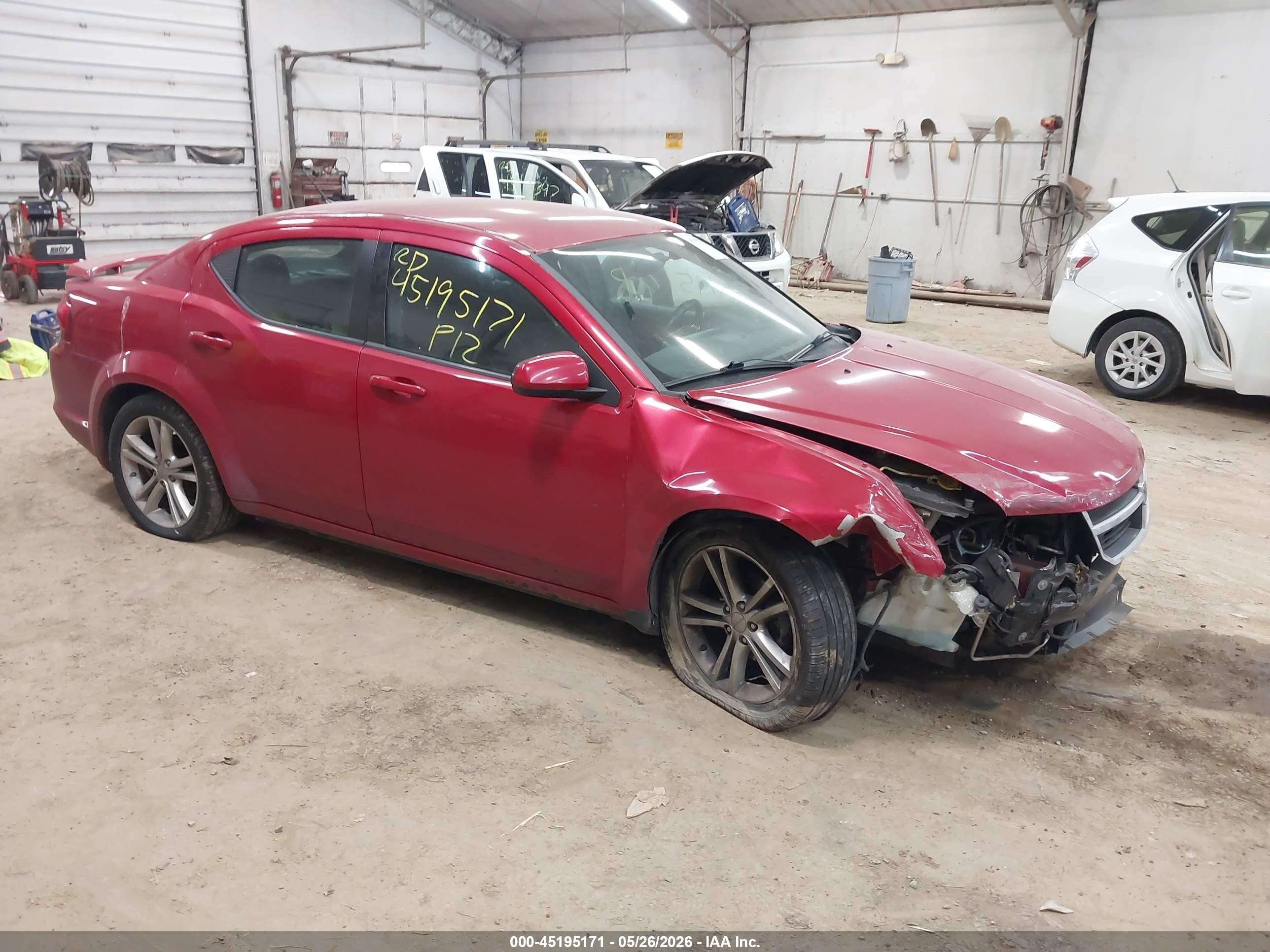 2012 Dodge Avenger Sxt Plus Red vin: 1C3CDZEG6CN142425