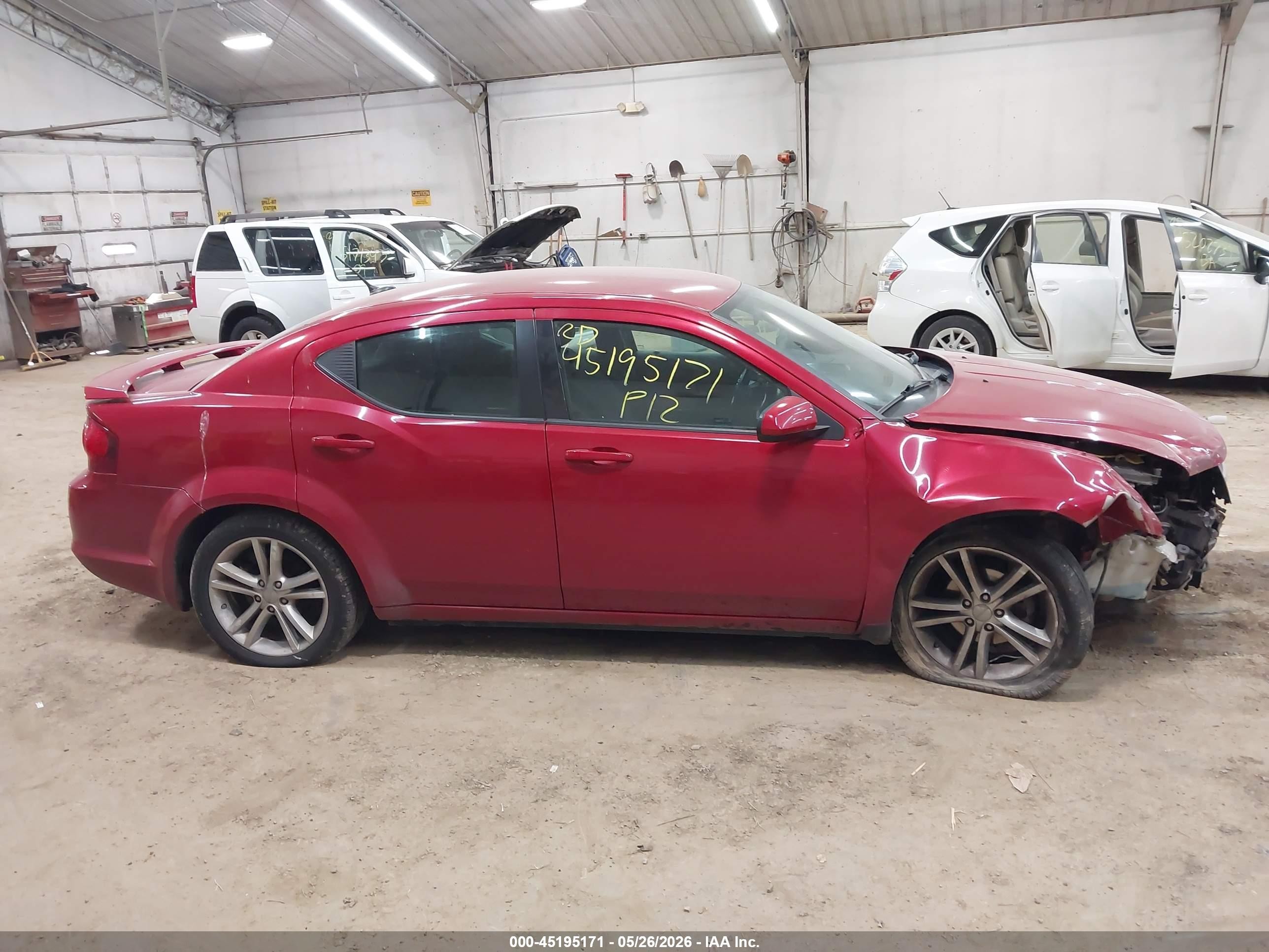 2012 Dodge Avenger Sxt Plus Red vin: 1C3CDZEG6CN142425