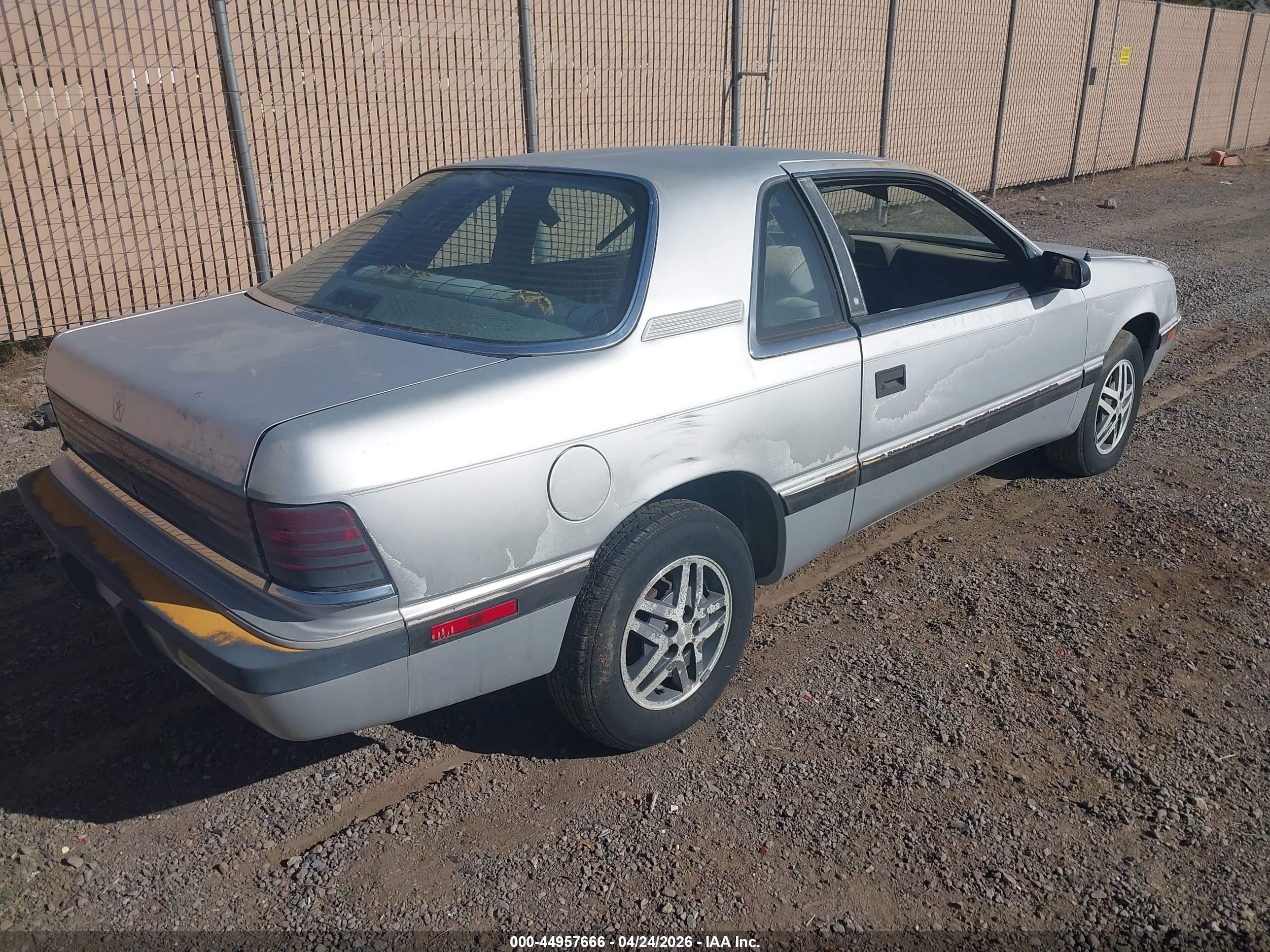 1987 Chrysler Lebaron   Silver vin: 1C3CJ41E7HG196795