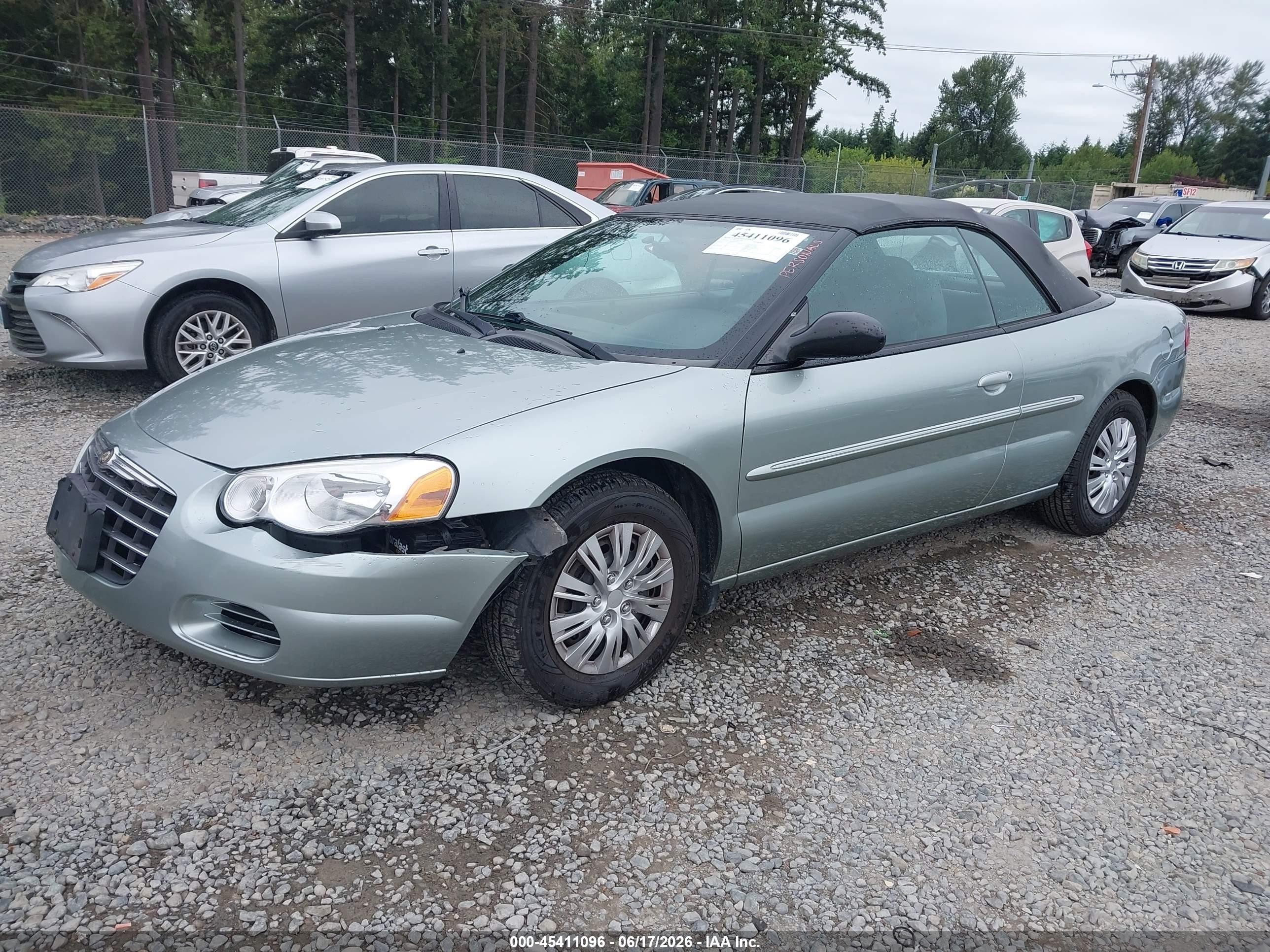 2005 Chrysler Sebring   Зеленый vin: 1C3EL45R05N635665