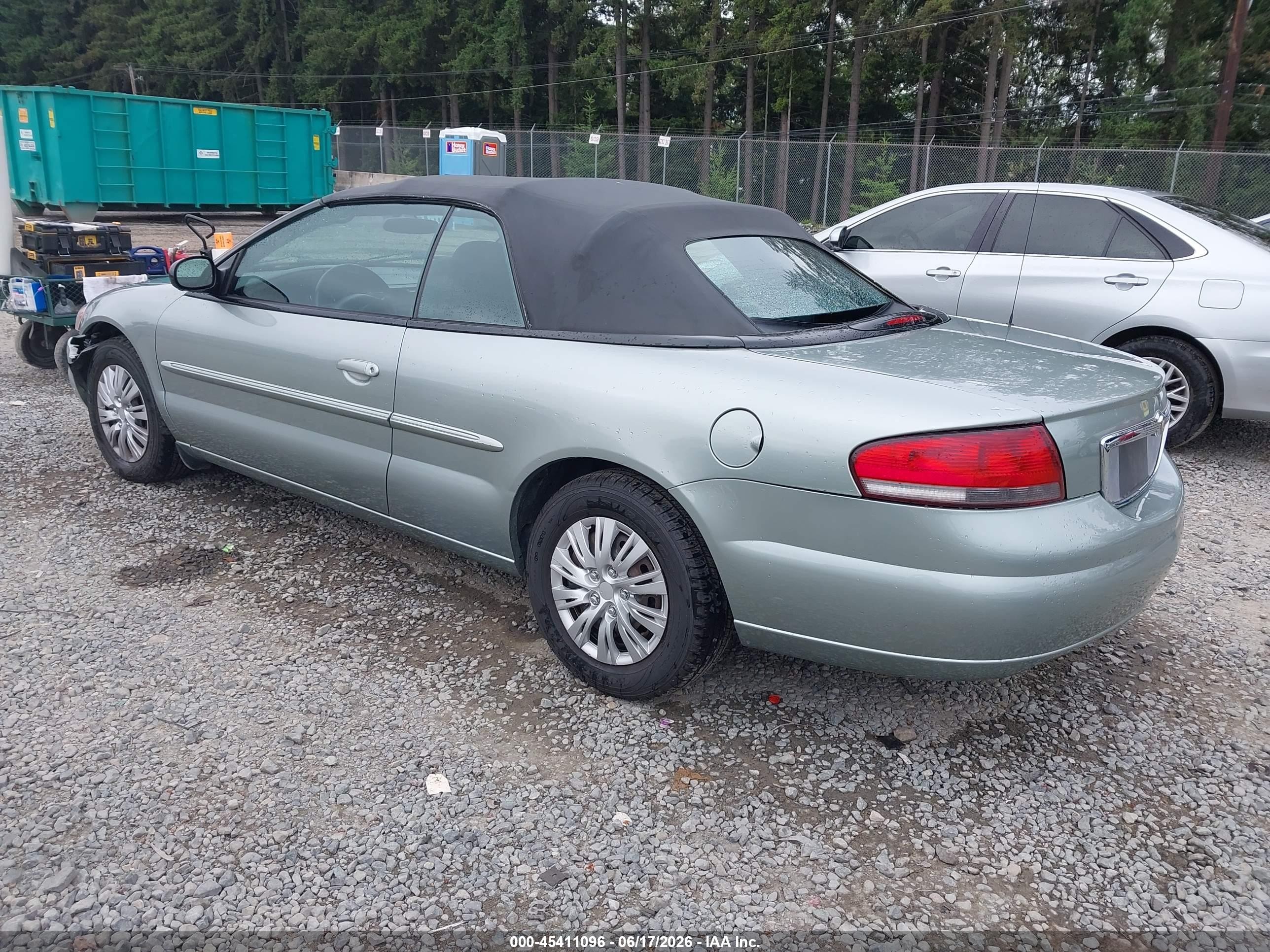 2005 Chrysler Sebring   Зеленый vin: 1C3EL45R05N635665