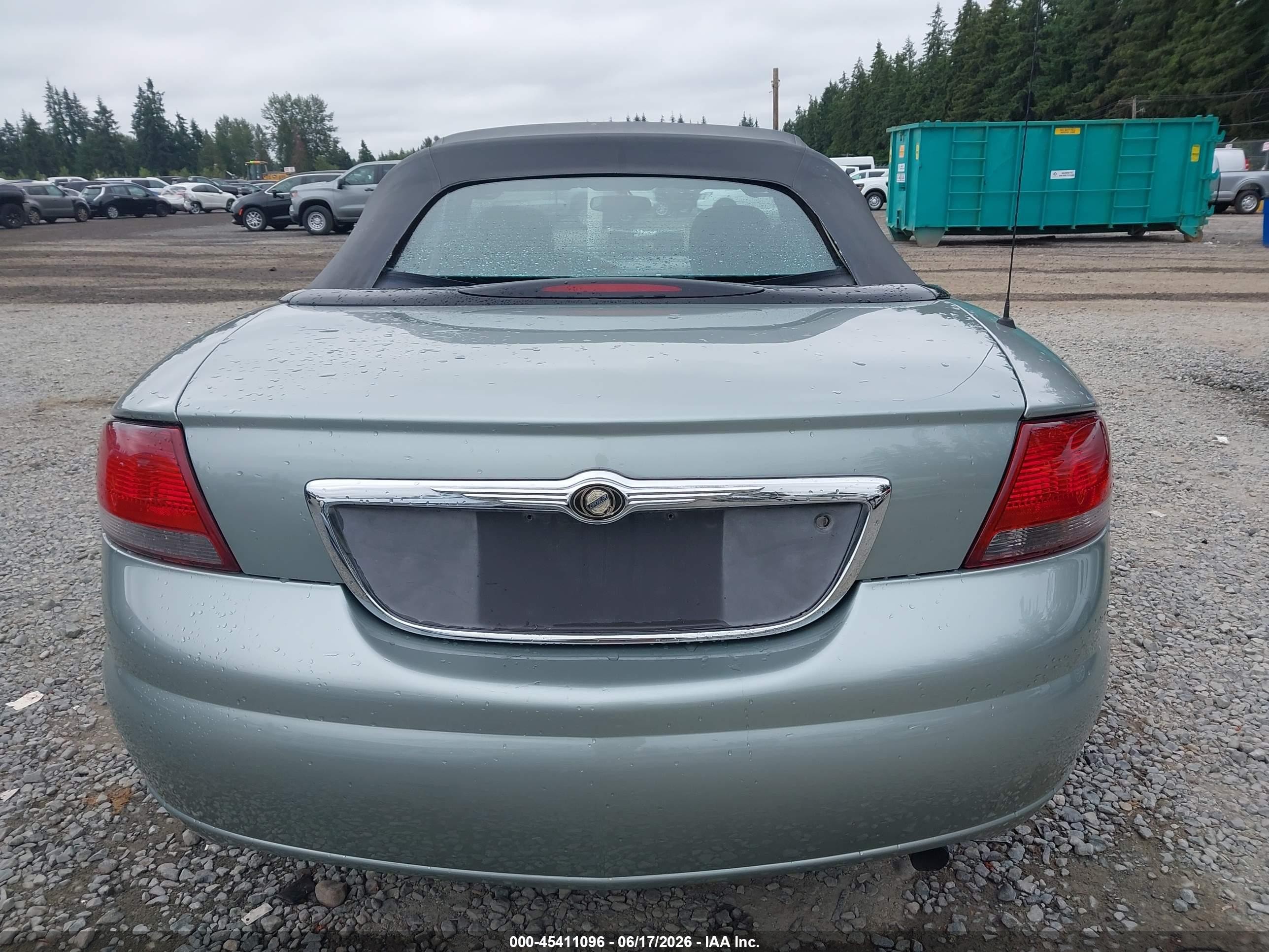 2005 Chrysler Sebring   Зеленый vin: 1C3EL45R05N635665