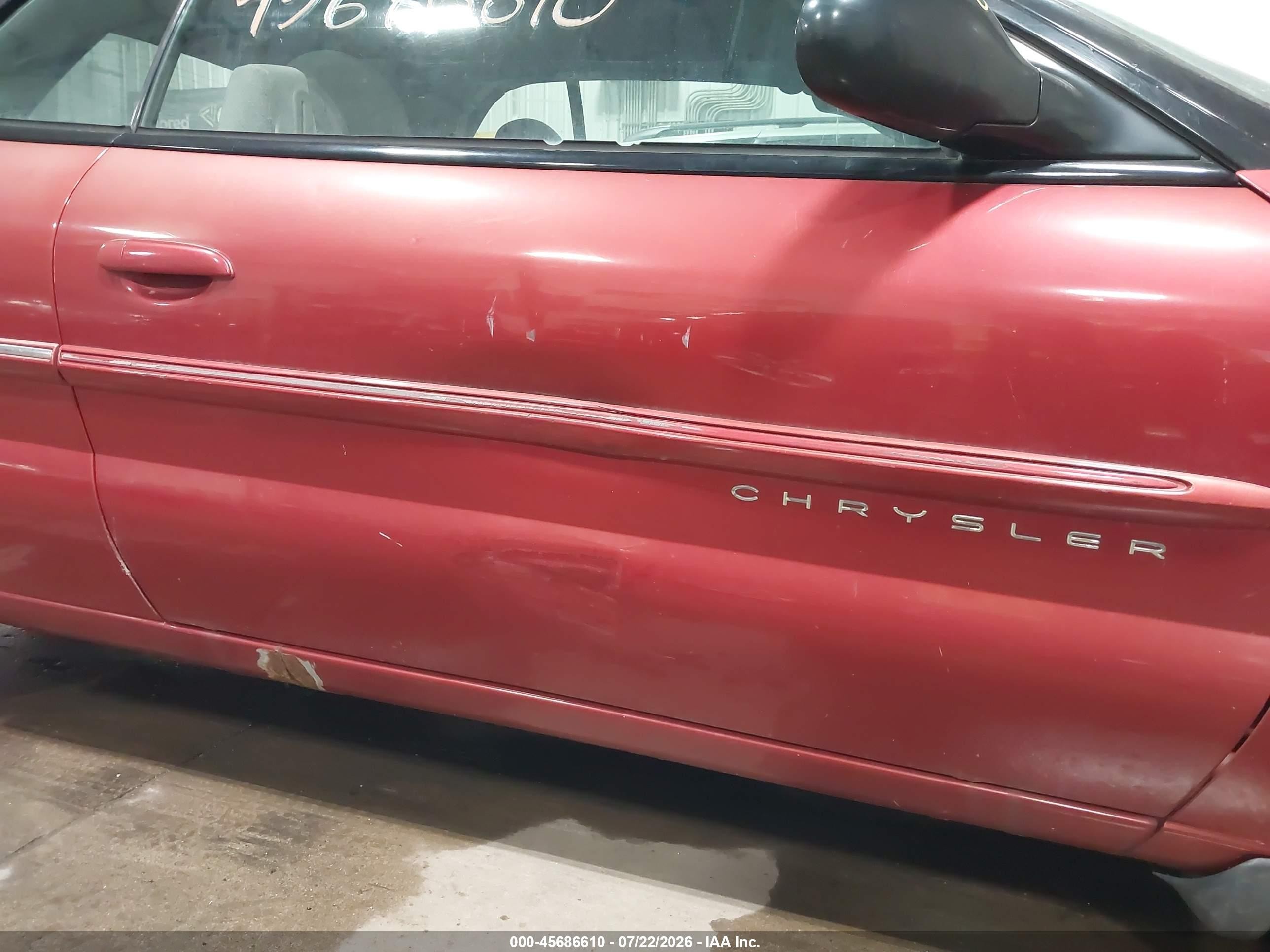 2001 Chrysler Sebring Lx Красный vin: 1C3EL45U91N575481