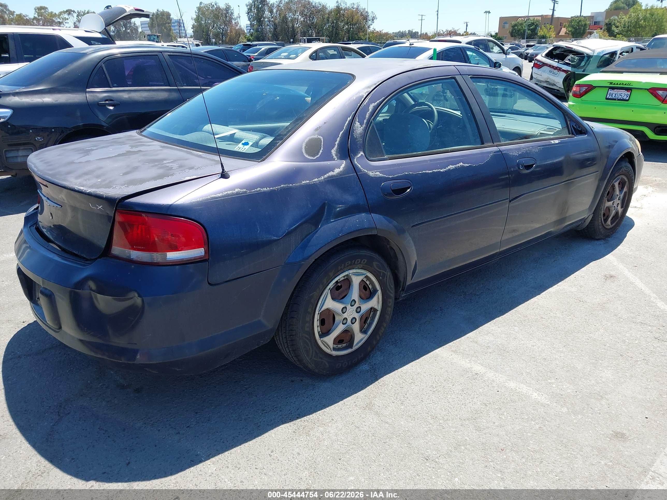2004 Chrysler Sebring Lx Dark Blue vin: 1C3EL46R84N121589