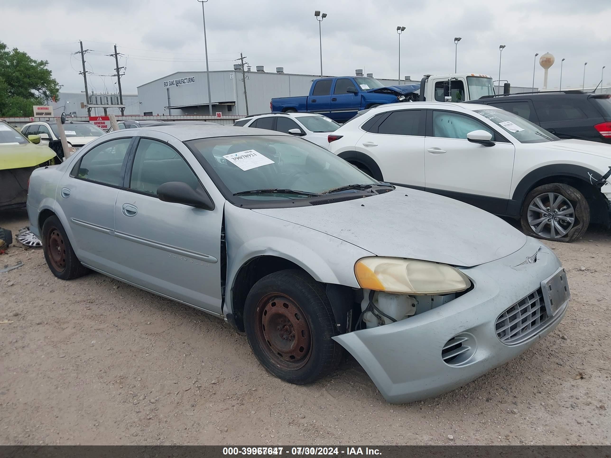 2001 Chrysler Sebring Lx Blue vin: 1C3EL46X51N632896
