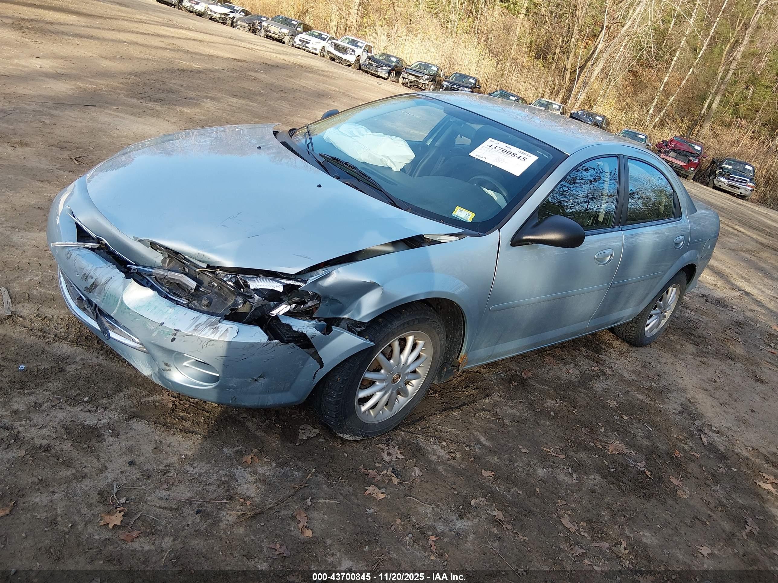 2002 Chrysler Sebring   Blue vin: 1C3EL46X52N352722