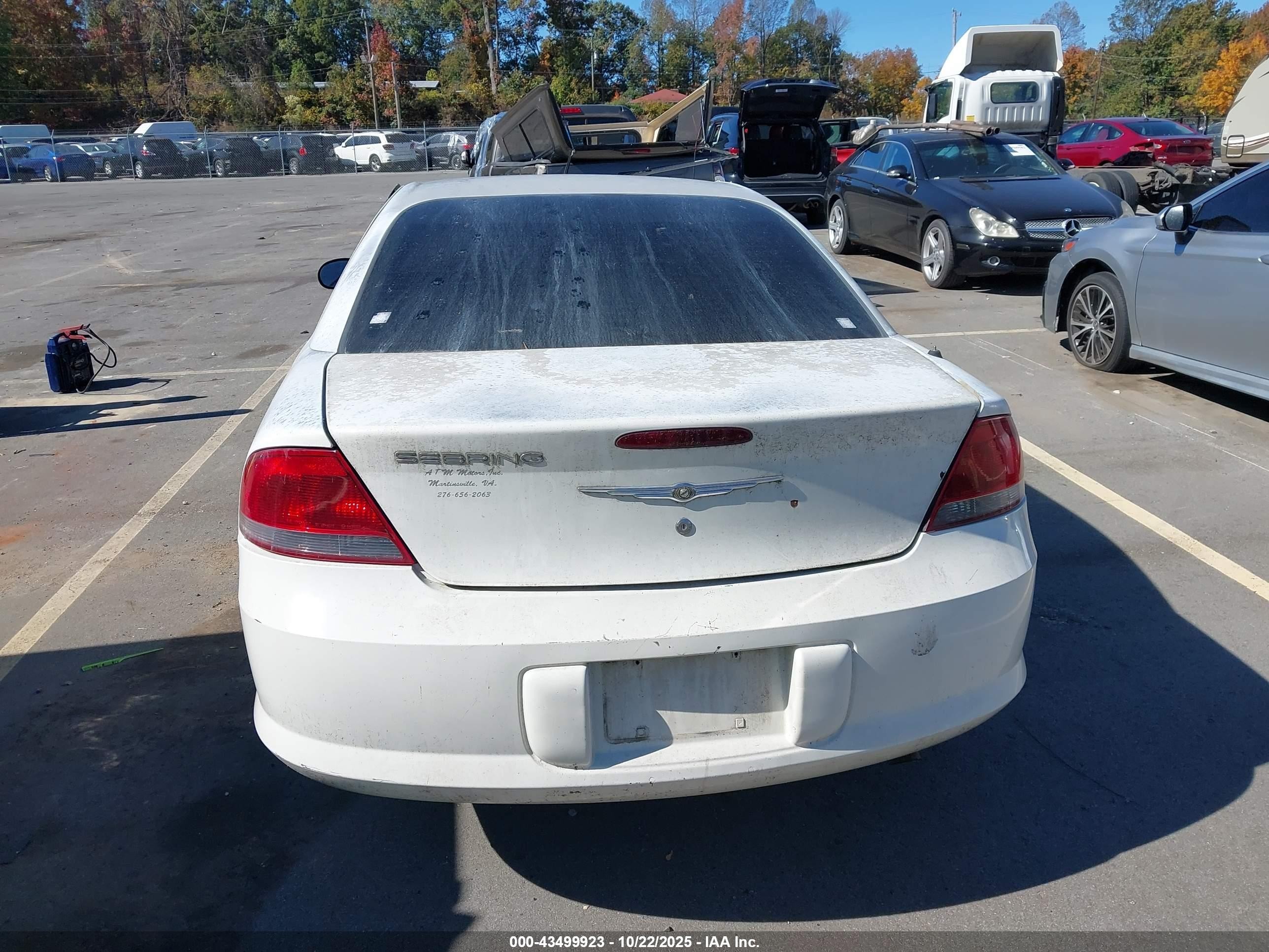 2001 Chrysler Sebring Lx White vin: 1C3EL46X61N717360