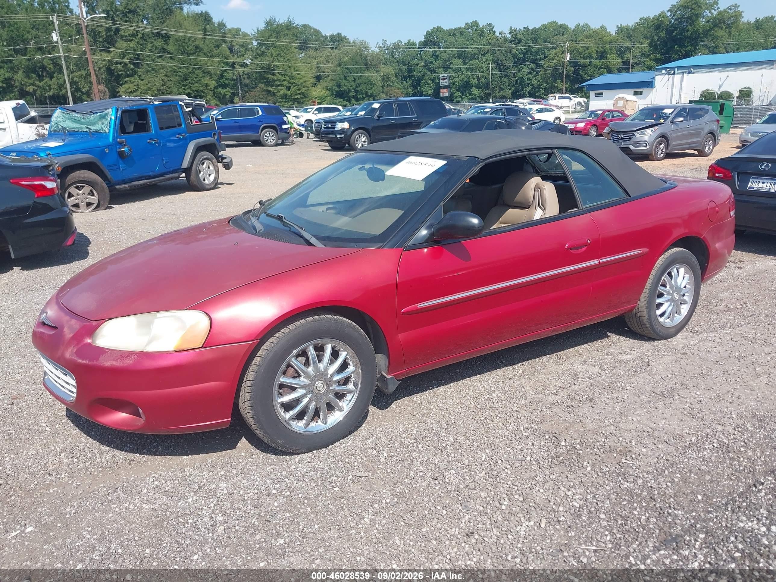 2002 Chrysler Sebring Lxi Красный vin: 1C3EL55R12N235843