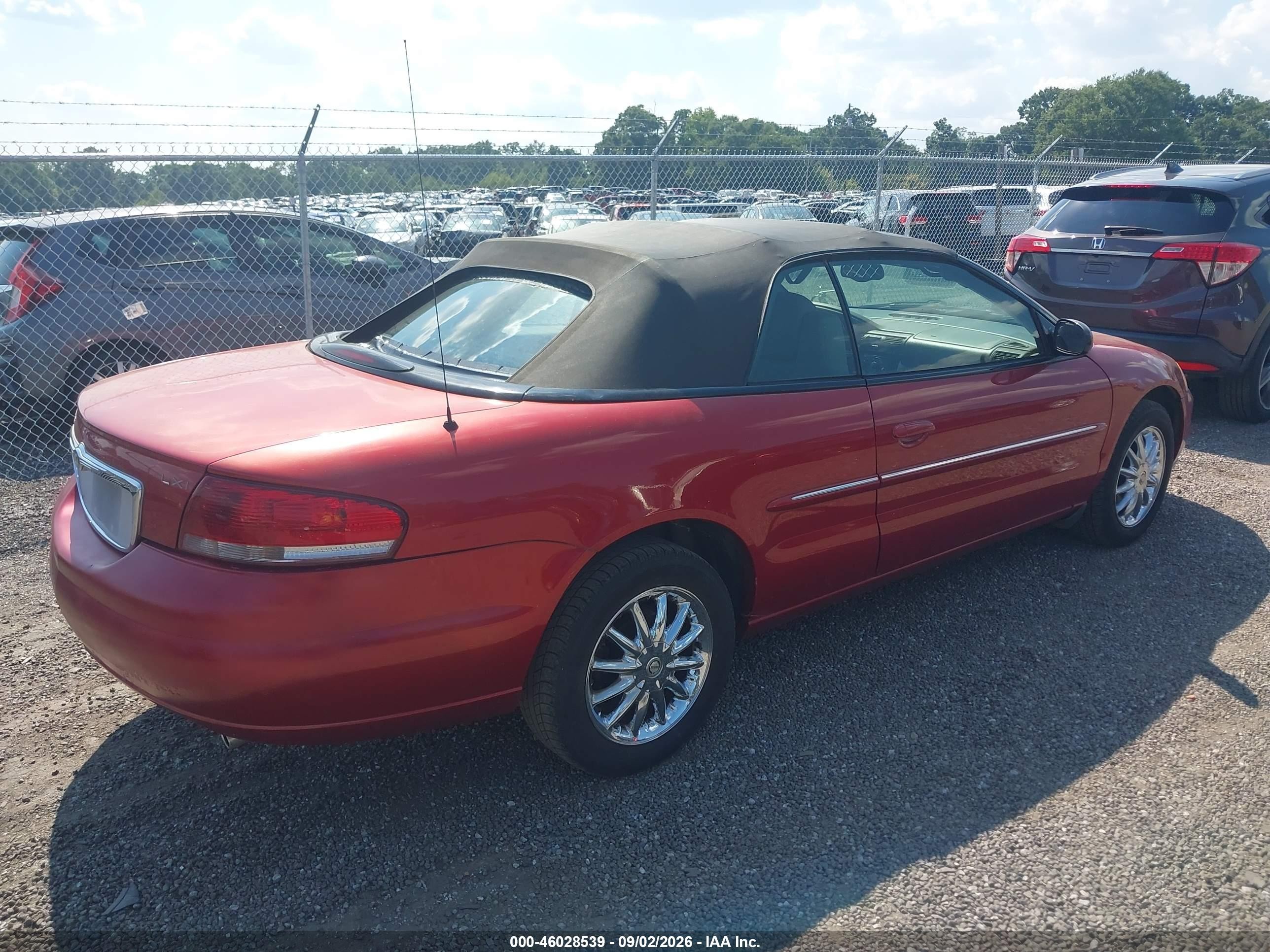 2002 Chrysler Sebring Lxi Красный vin: 1C3EL55R12N235843