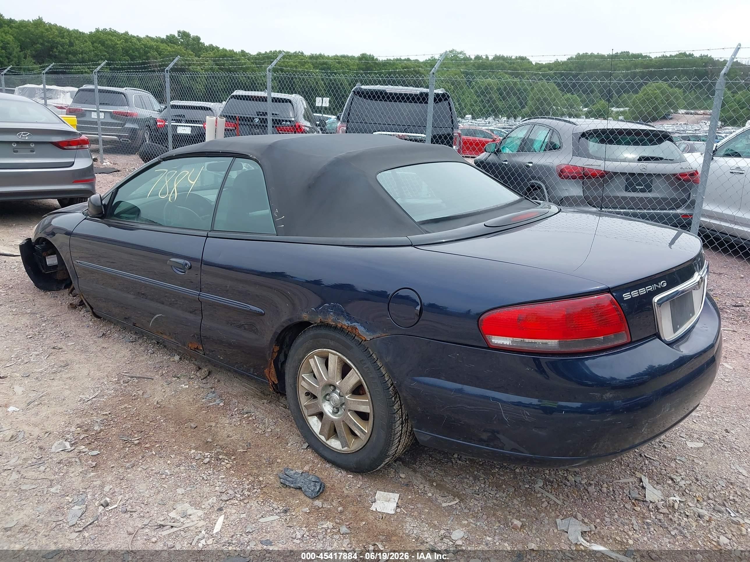 2004 Chrysler Sebring Lxi Blue vin: 1C3EL55R34N259080