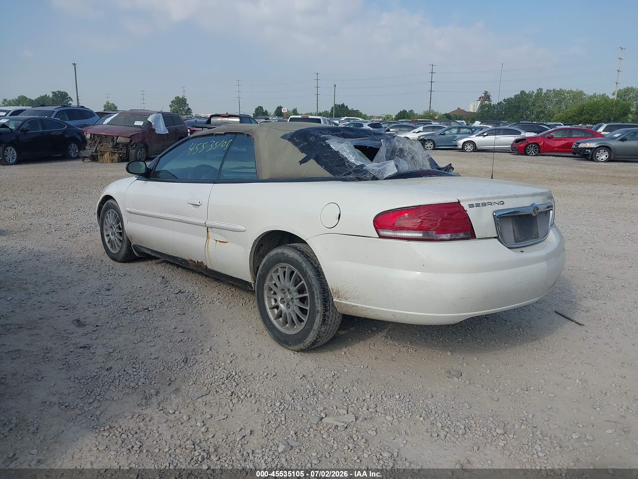 2004 Chrysler Sebring Lxi White vin: 1C3EL55R64N253662