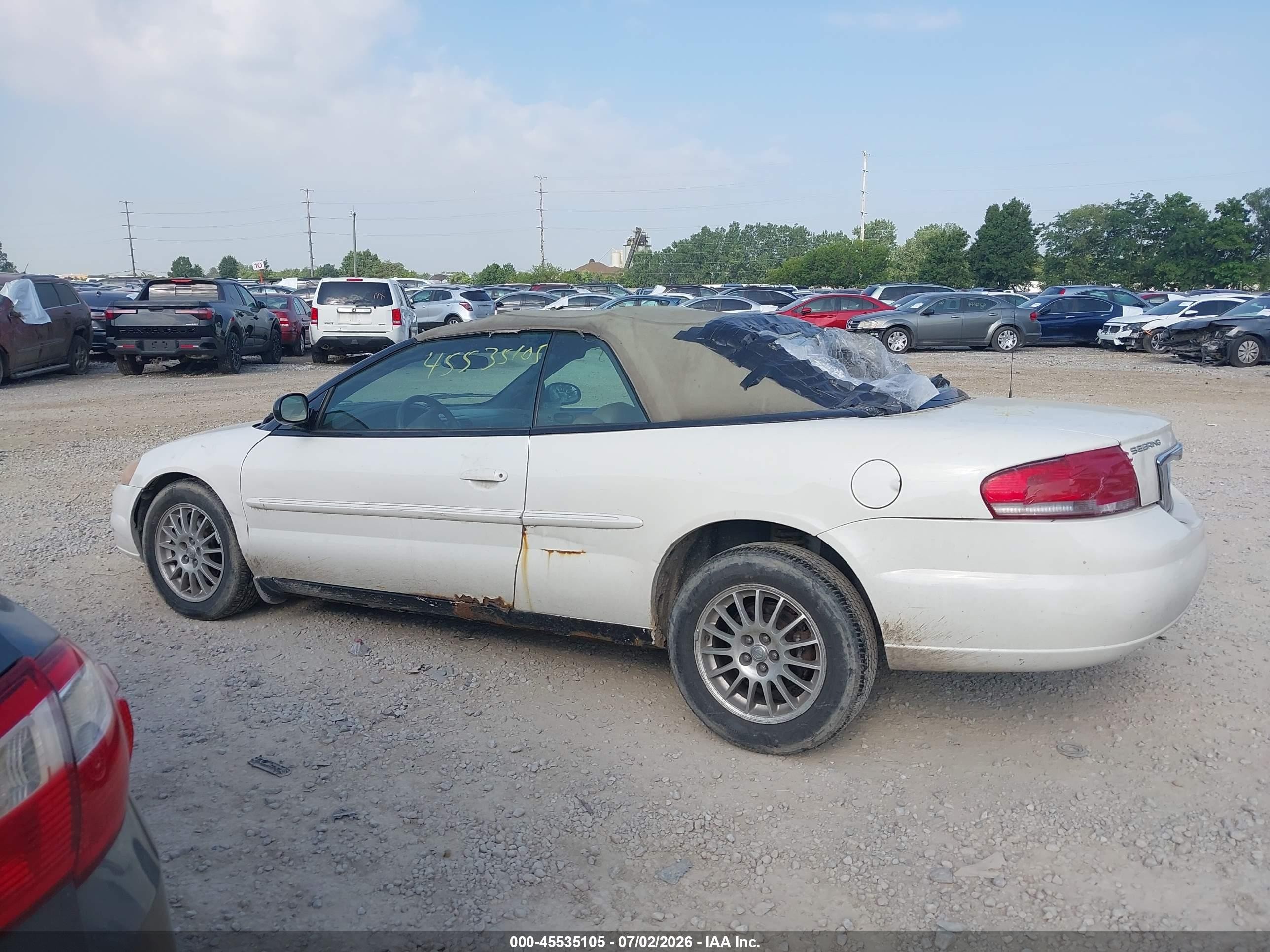 2004 Chrysler Sebring Lxi White vin: 1C3EL55R64N253662