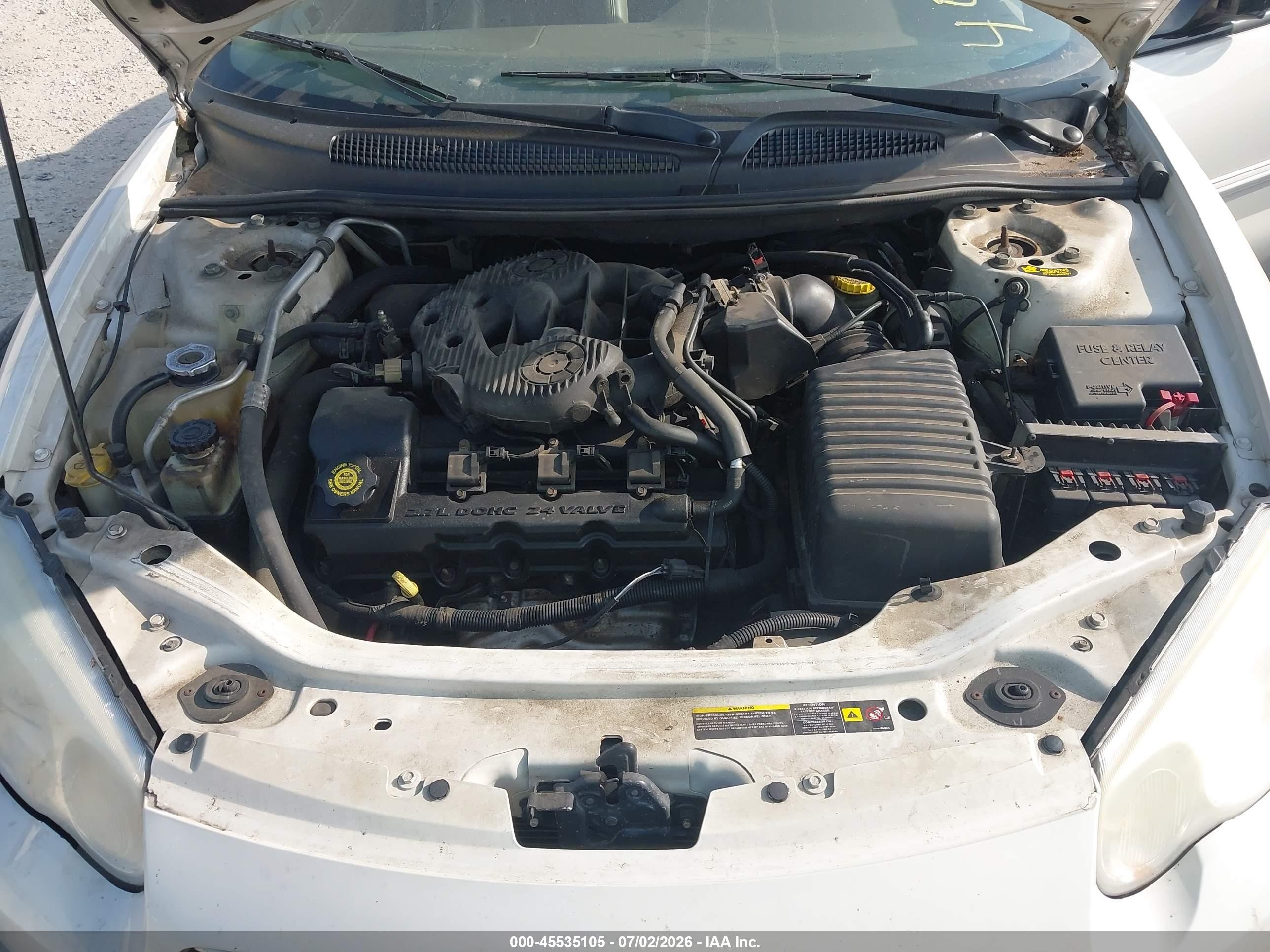 2004 Chrysler Sebring Lxi White vin: 1C3EL55R64N253662
