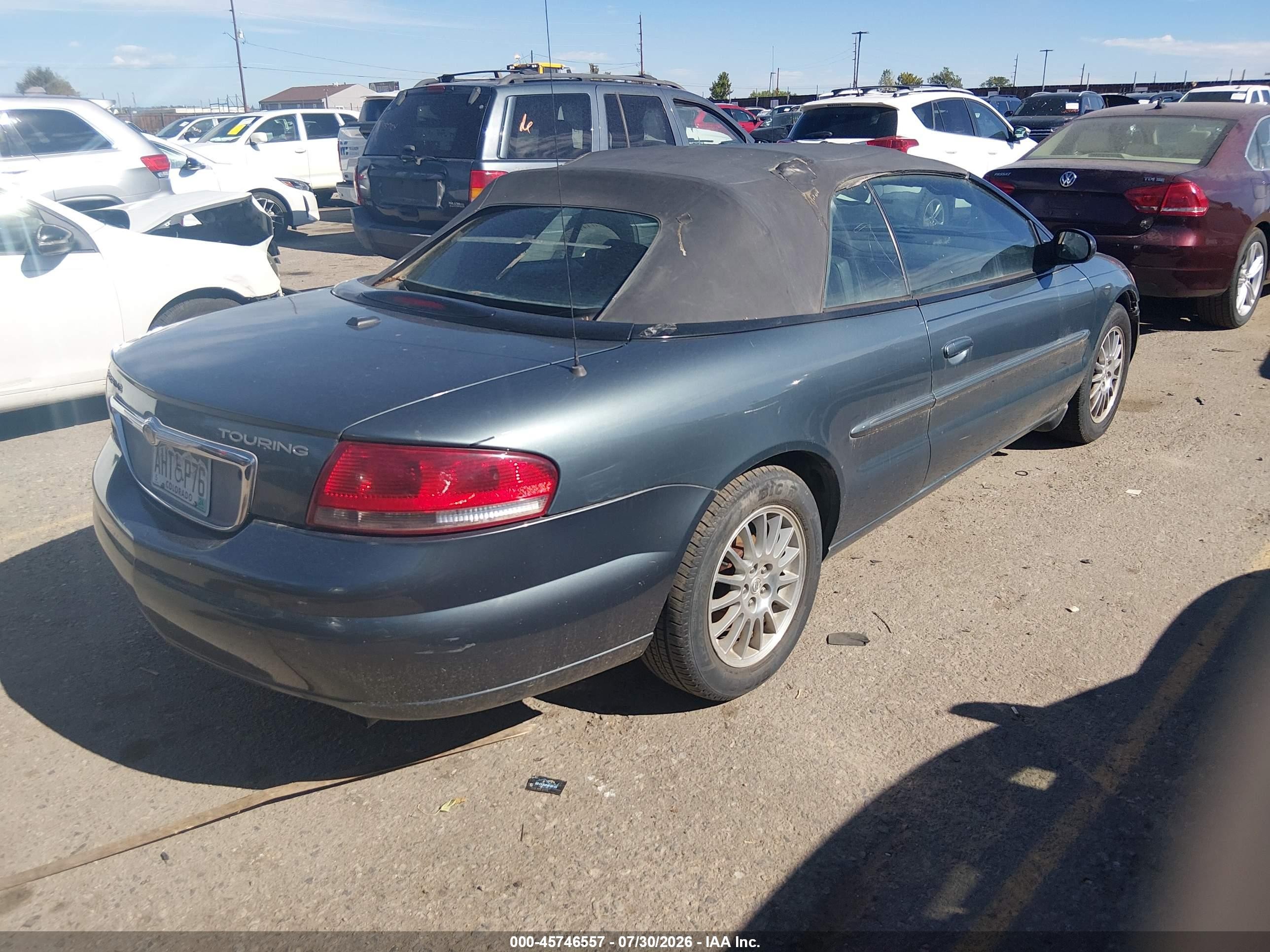 2006 Chrysler Sebring Touring Light Blue vin: 1C3EL55R76N286320