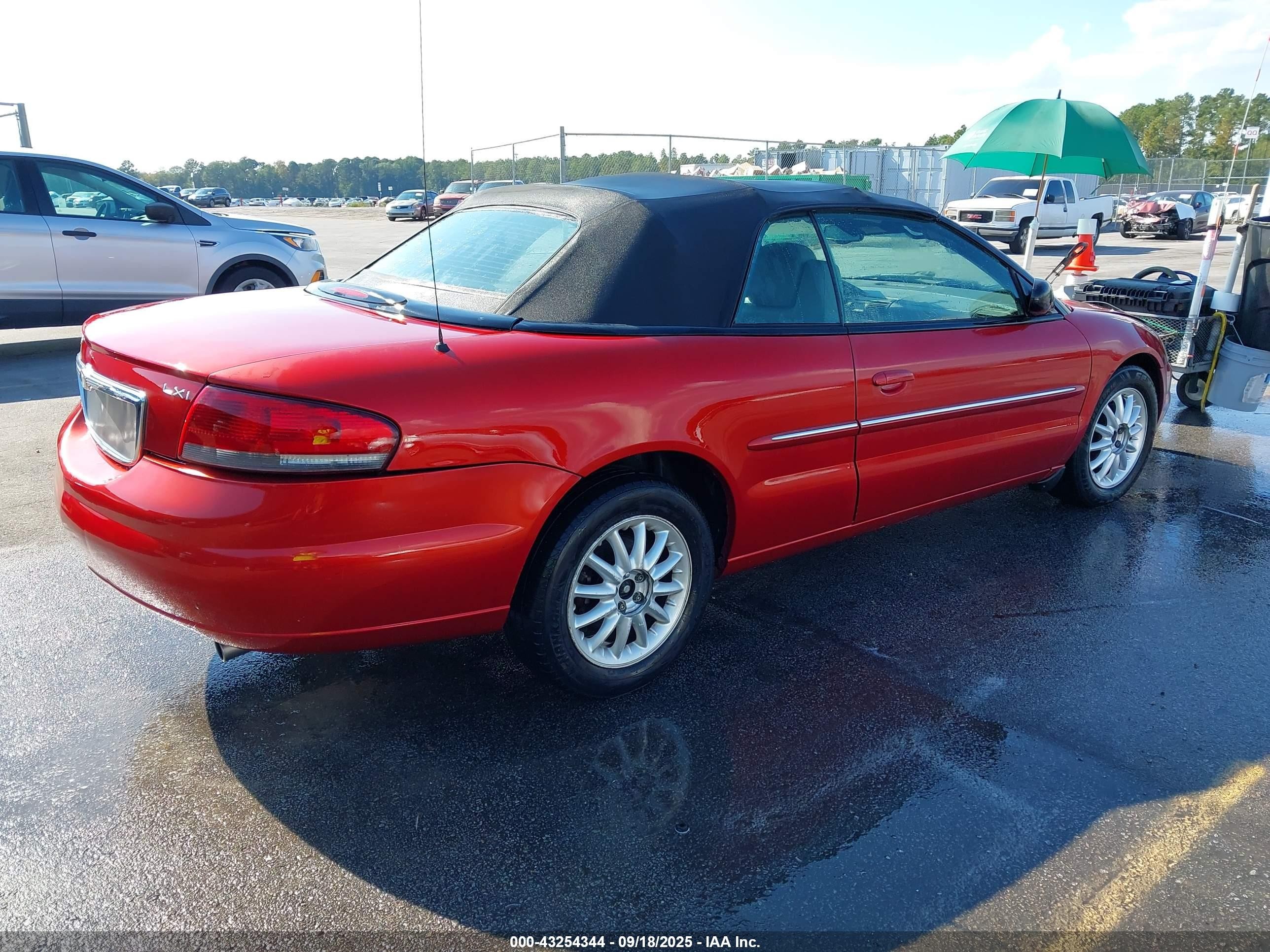 2002 Chrysler Sebring Lxi Red vin: 1C3EL55RX2N209192