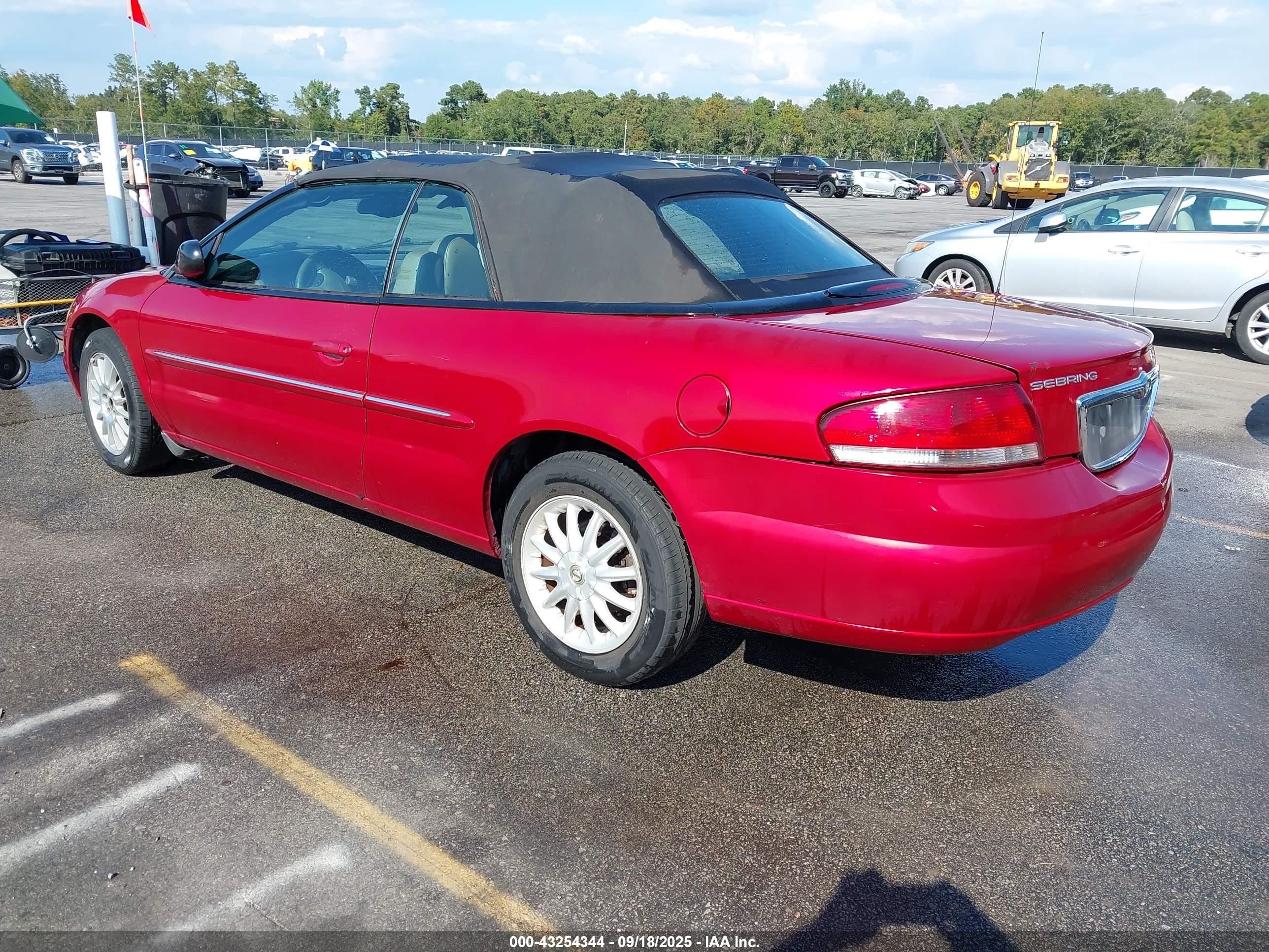 2002 Chrysler Sebring Lxi Red vin: 1C3EL55RX2N209192