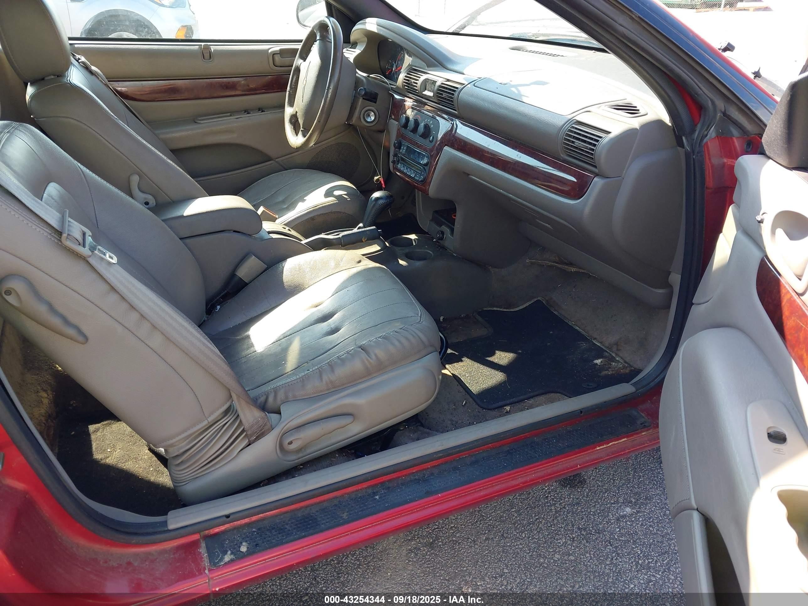 2002 Chrysler Sebring Lxi Red vin: 1C3EL55RX2N209192