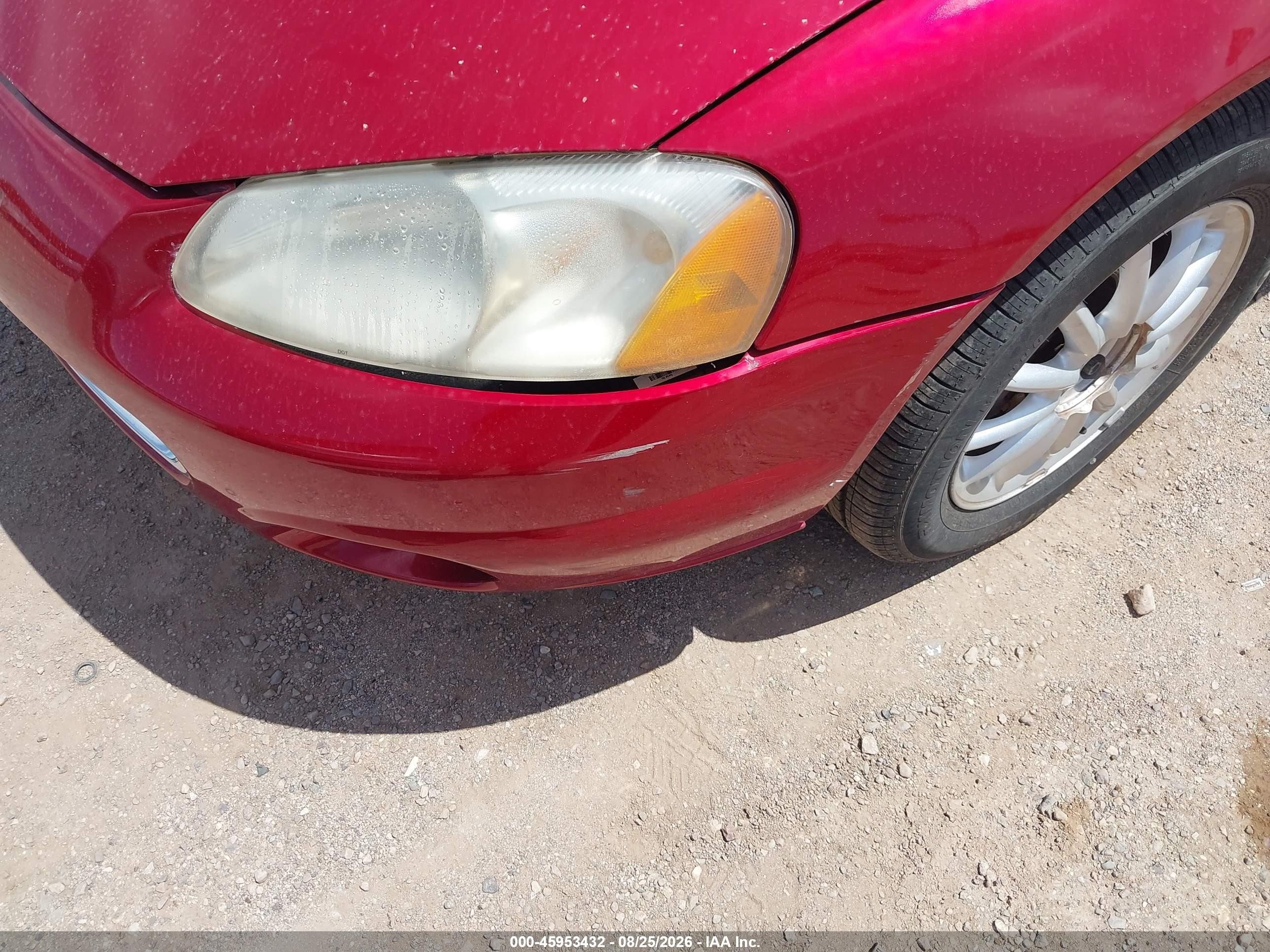 2002 Chrysler Sebring Lxi Red vin: 1C3EL55RX2N284216