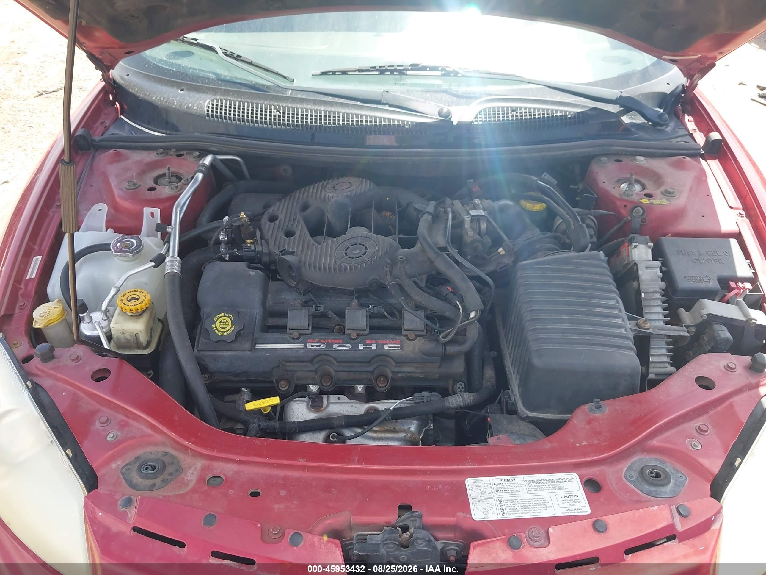 2002 Chrysler Sebring Lxi Red vin: 1C3EL55RX2N284216