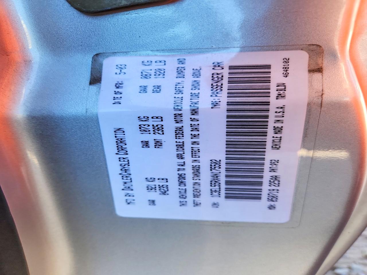 2004 Chrysler Sebring Lxi Silver vin: 1C3EL55RX4N175502