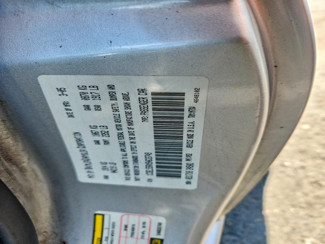 2005 Chrysler Sebring Touring Silver vin: 1C3EL55RX5N633749
