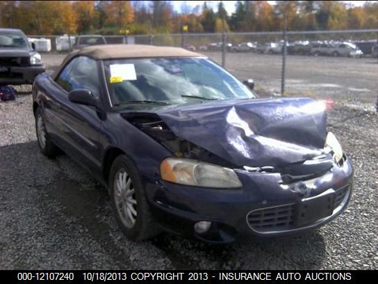 2001 Chrysler Sebring Lxi Convertible vin: 1C3EL55U11N562875