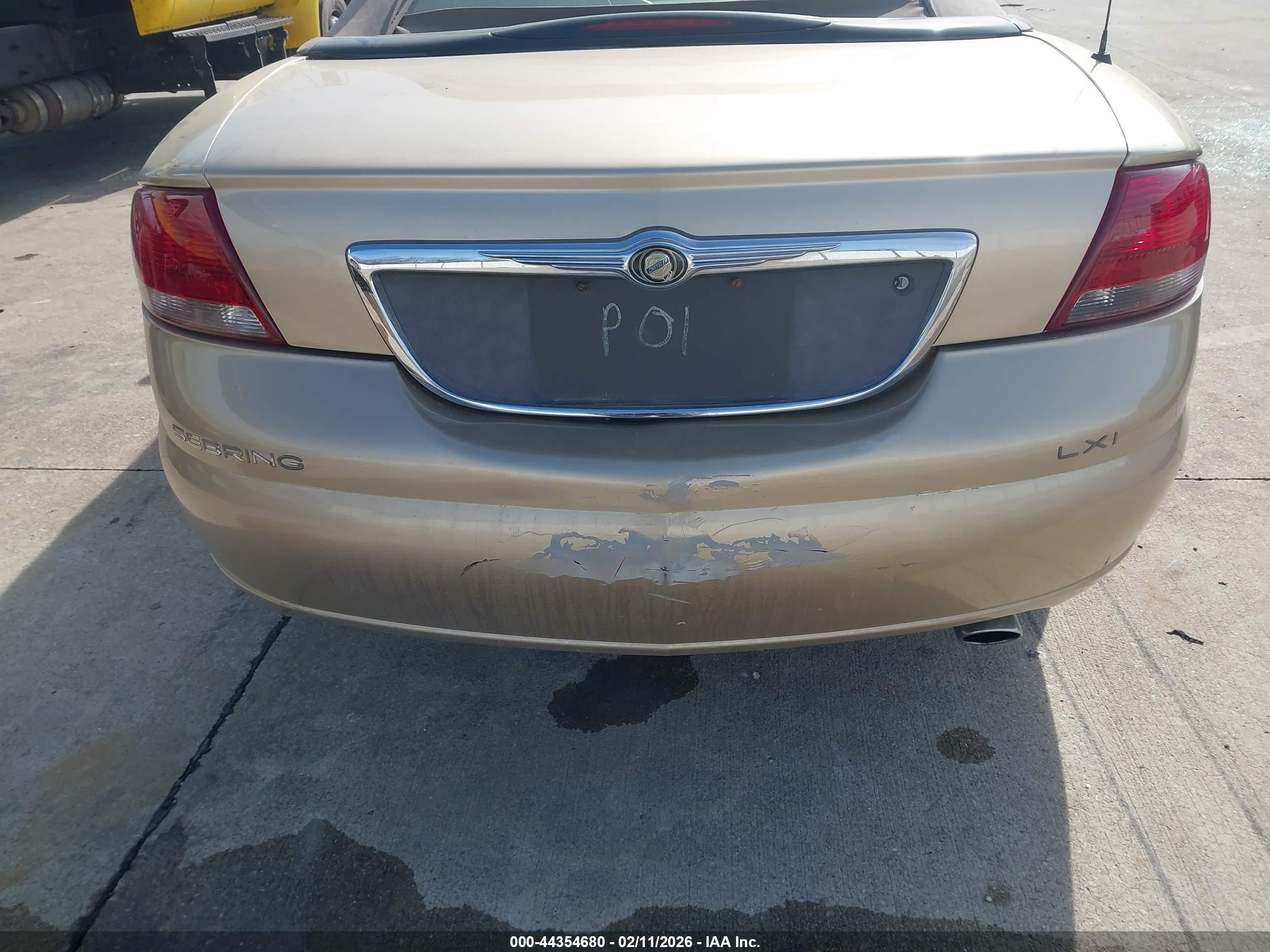 2001 Chrysler Sebring Lxi Brown vin: 1C3EL55U41N685585
