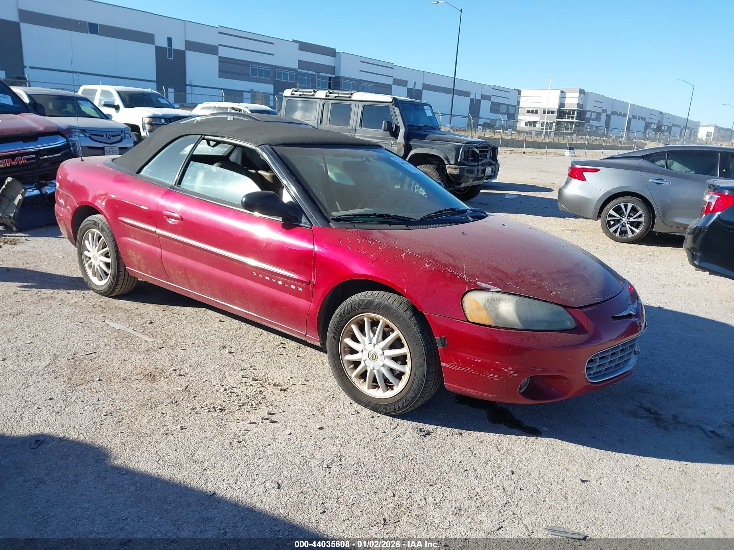 2001 Chrysler Sebring Lxi Красный vin: 1C3EL55U51N606070